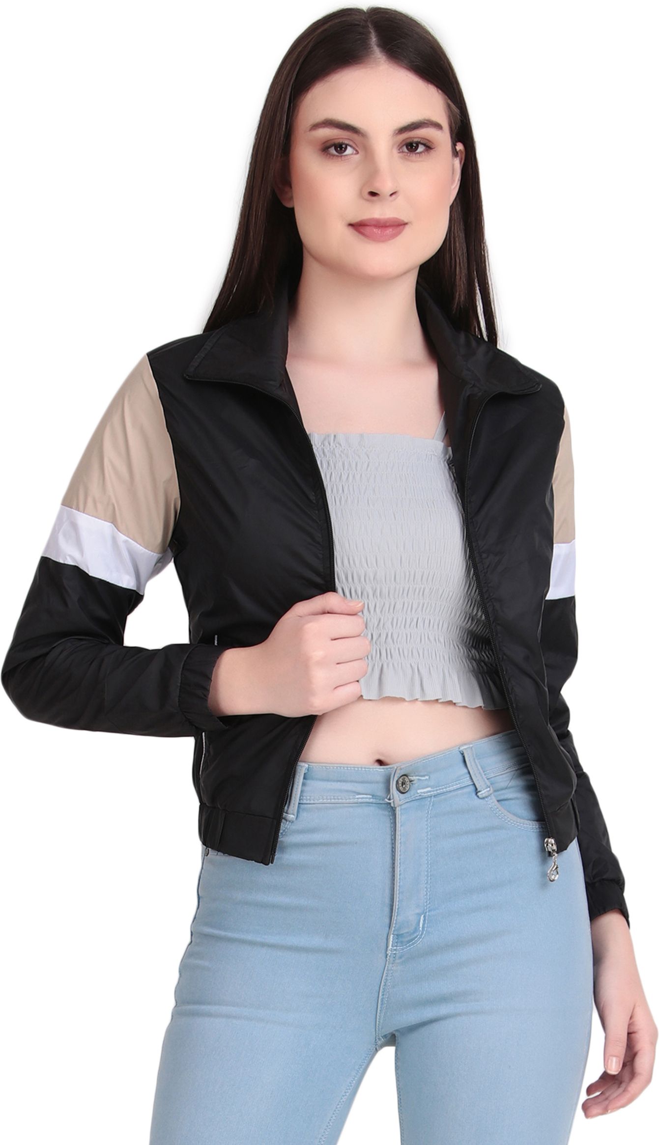 BRAZO Stylish Colorblock Women Wind Cheater-image-13