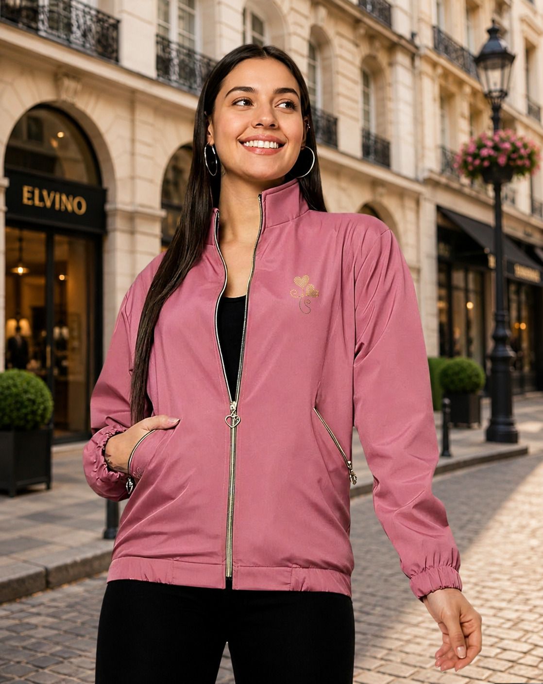 ELVINO ELVINO Solid Women Wind Cheater-picture-14