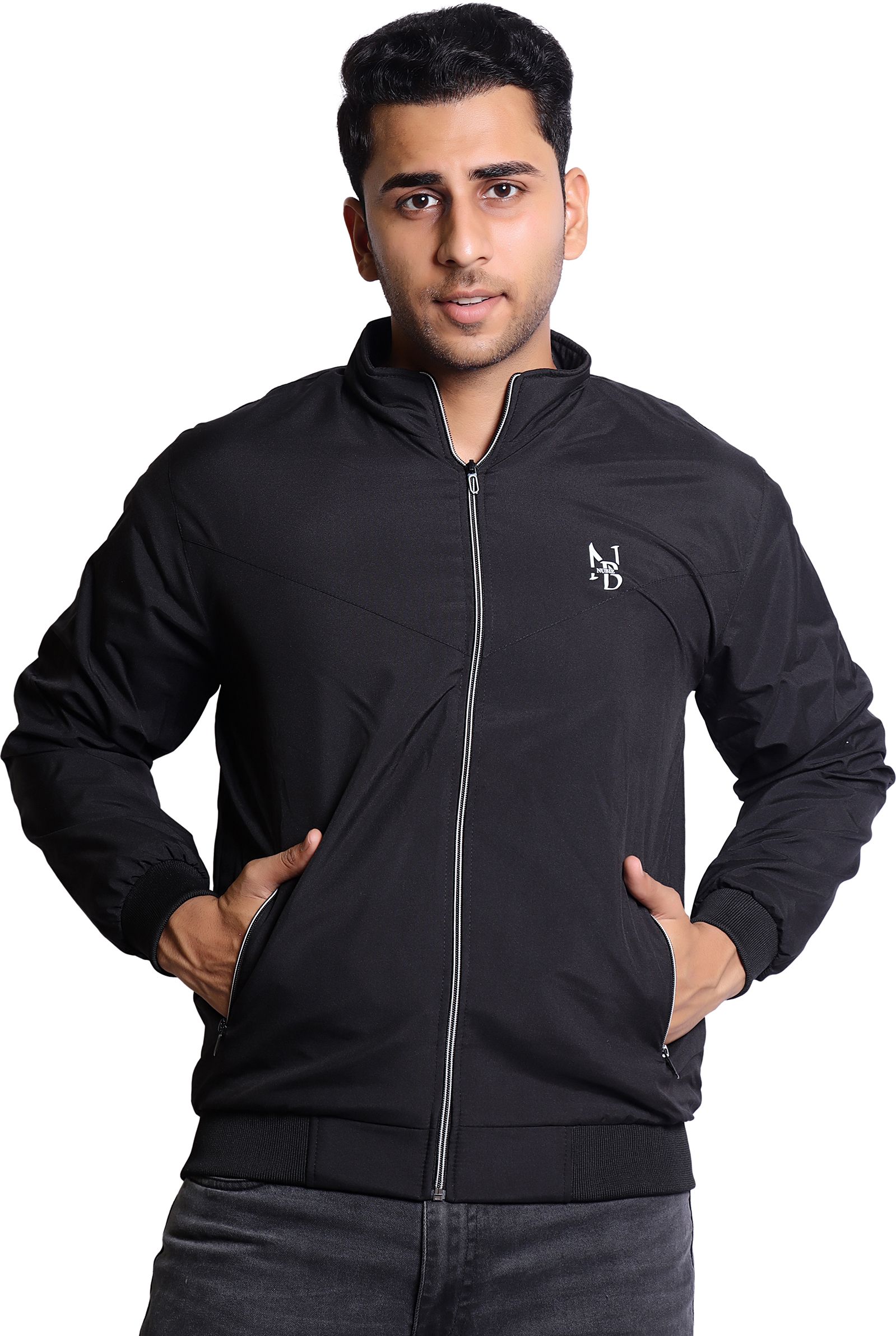 NUBIE Waterproof Polyester Windcheater Sports Gym Running Travel Jacket- BLACK Solid Men Wind Cheater-picture-39