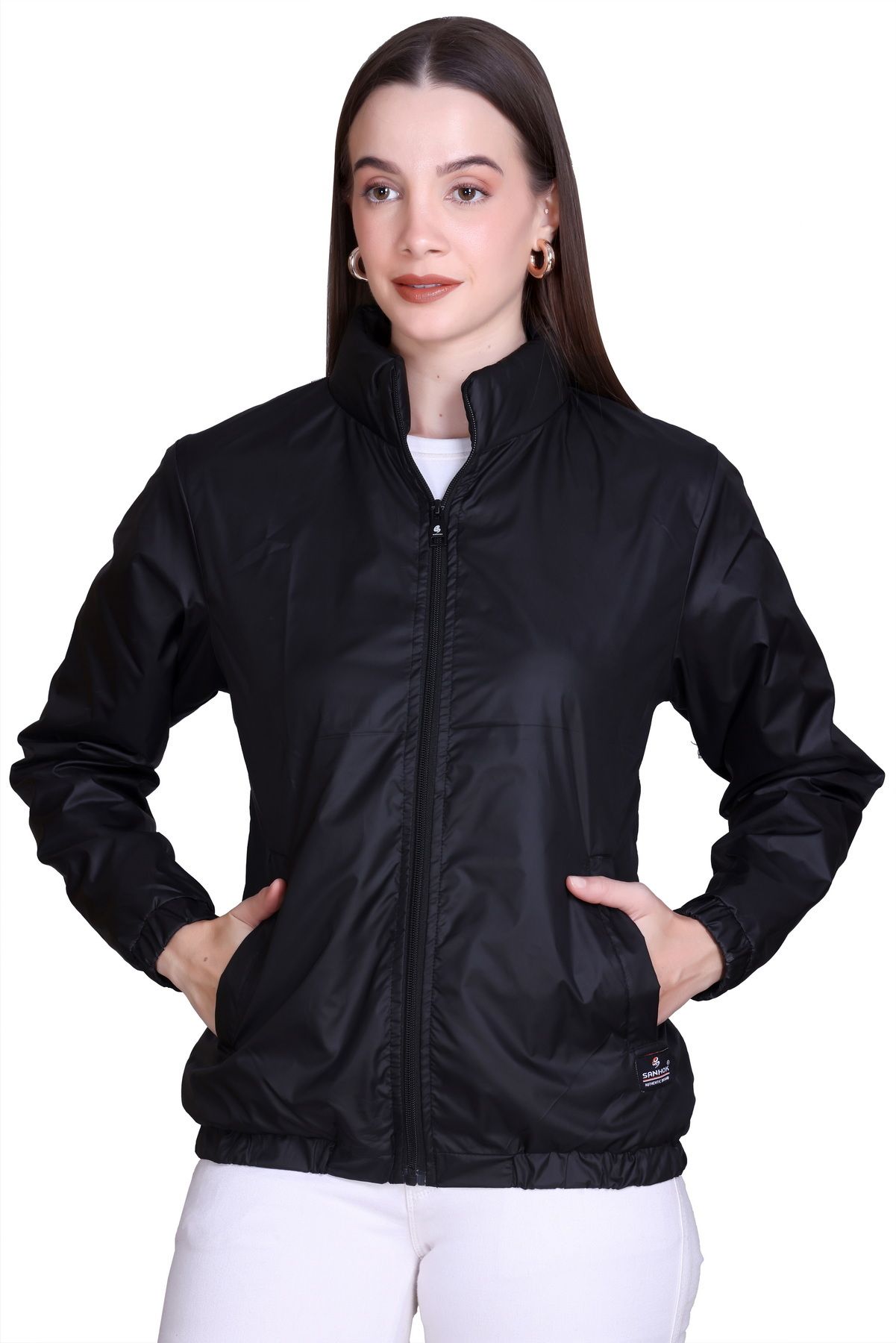 SANHOK Waterproof Polyester Windcheater Sports Gym Running Travel Sunscreen Jacket Solid Women Wind Cheater-picture-34