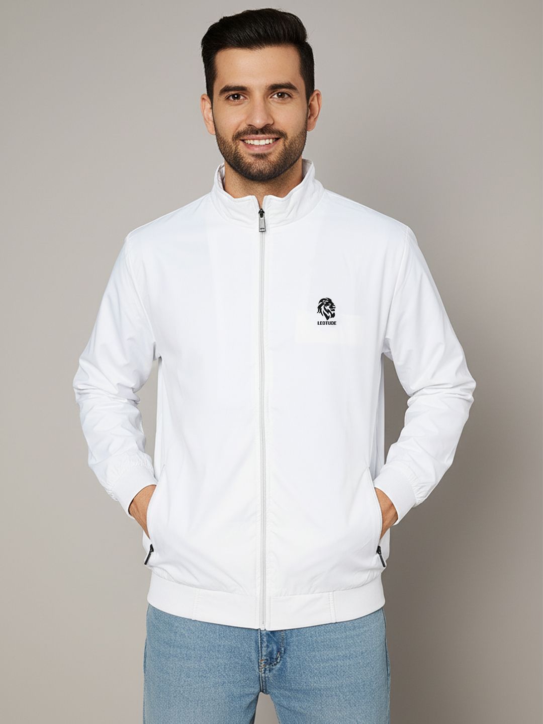 Leotude N/A Solid Men Wind Cheater-picture-45