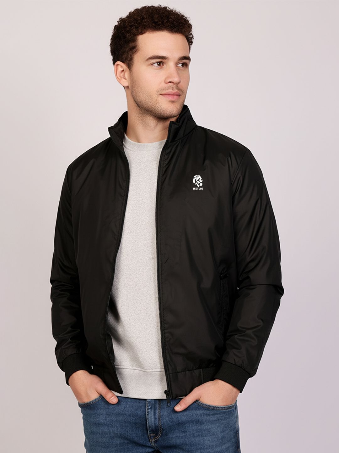Leotude N/A Solid Men Wind Cheater-picture-11