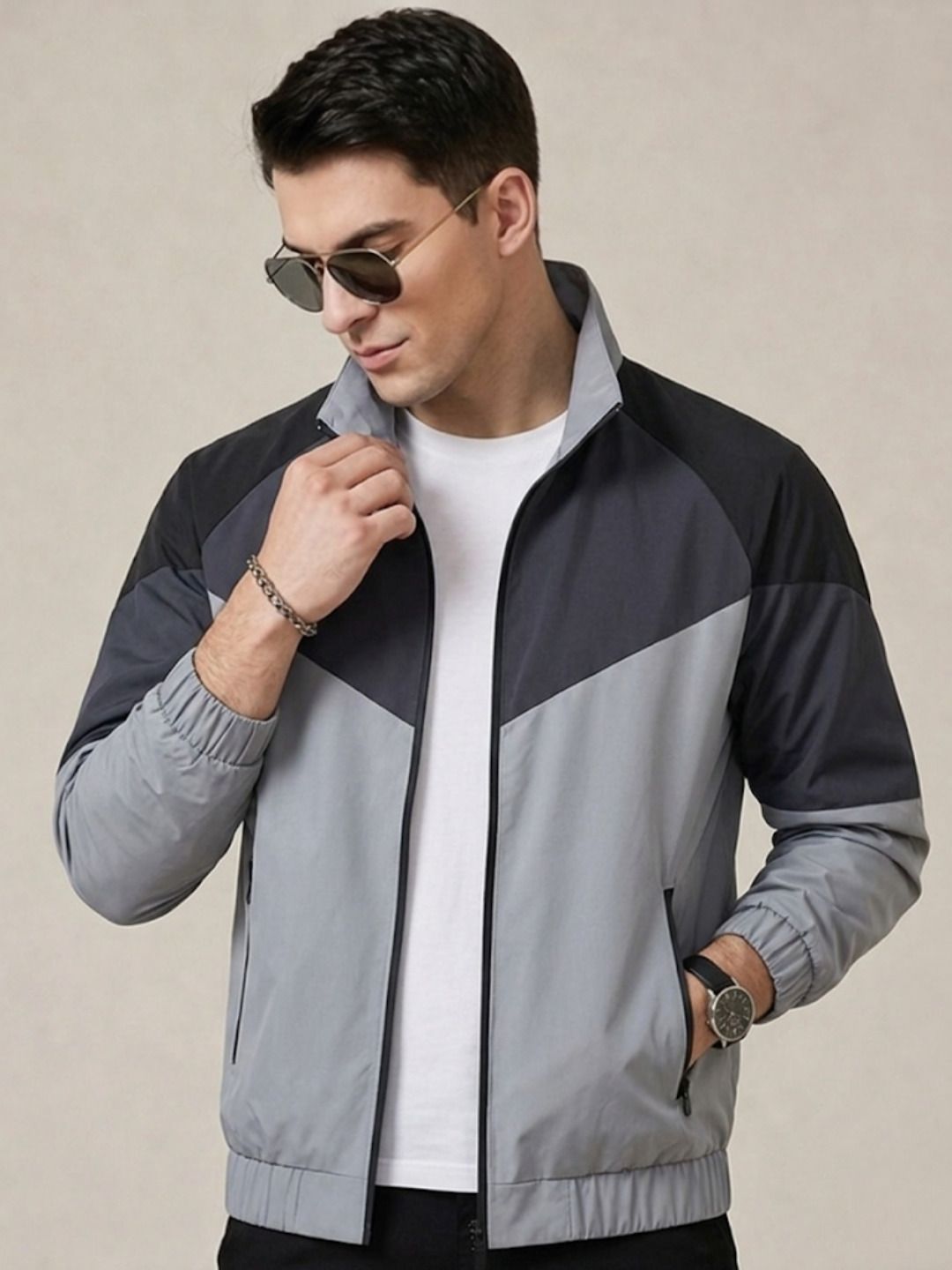 Mia Fashion UPF 50+ UV Protection Jacket for Men | Sun Protection Zipper Biker Sports Jacket Colorblock Men Wind Cheater-picture-13