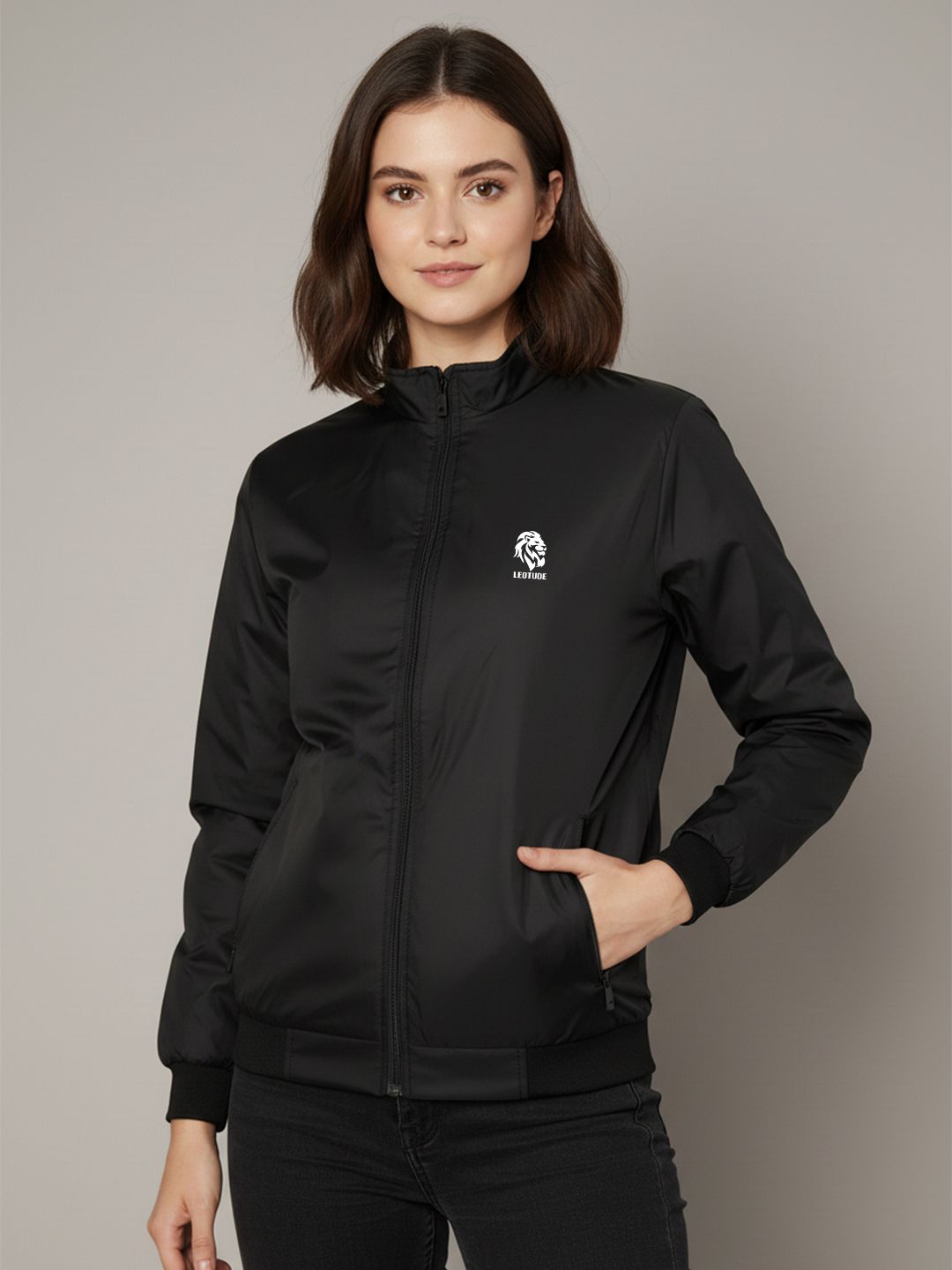 JUST ROAR Solid Women Wind Cheater