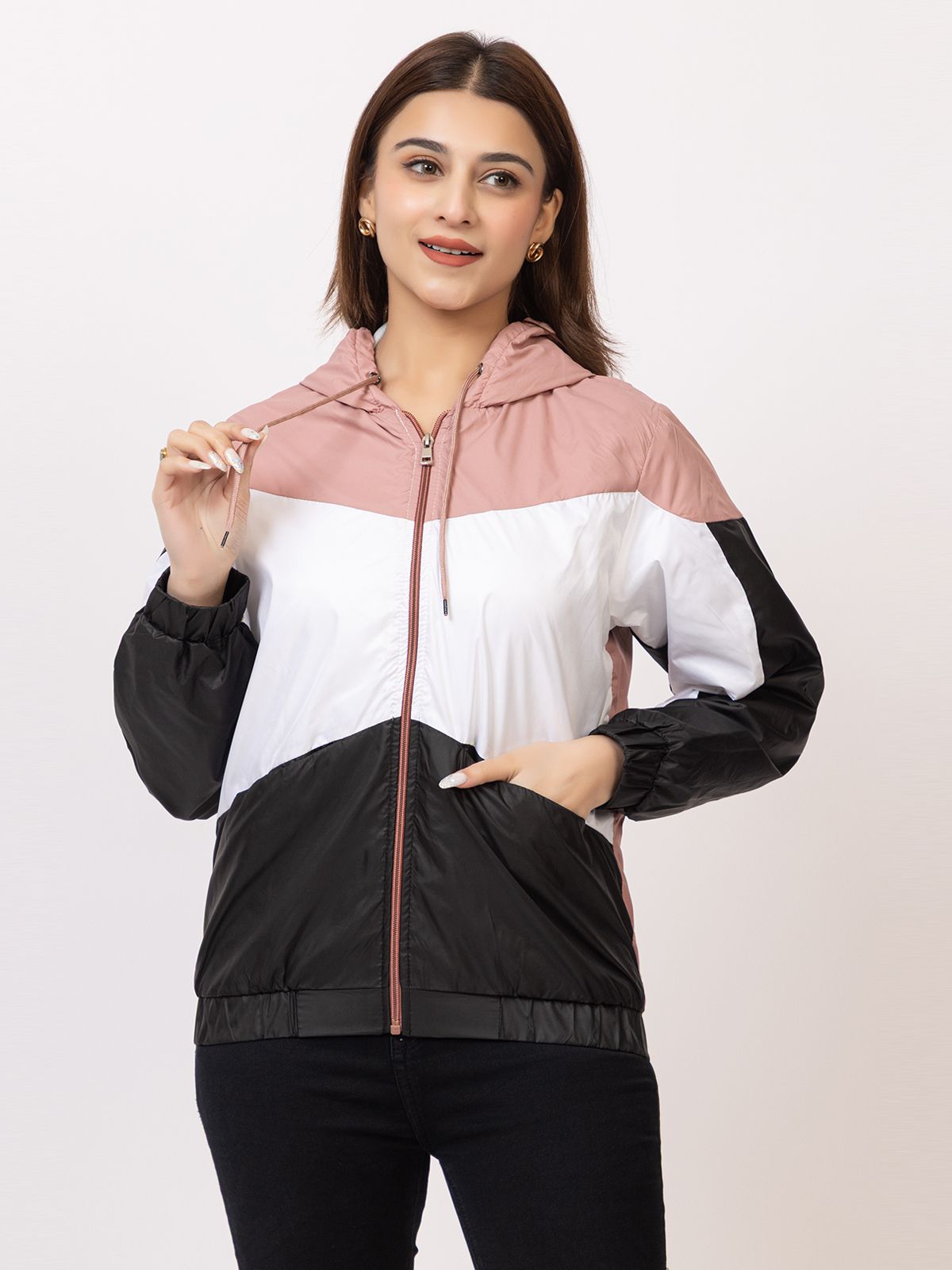 KAZZ K5211 Colorblock Women Wind Cheater