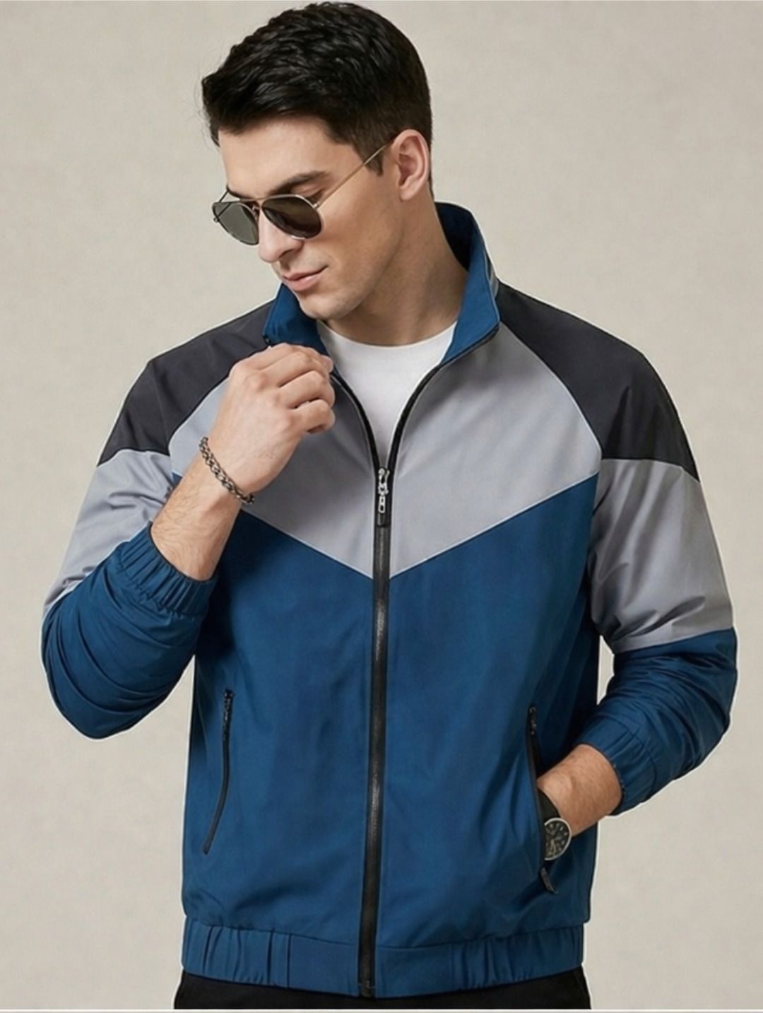 Mia Fashion UPF 50+ UV Protection Jacket for Men | Sun Protection Zipper Biker Sports Jacket Colorblock Men Wind Cheater-picture-14