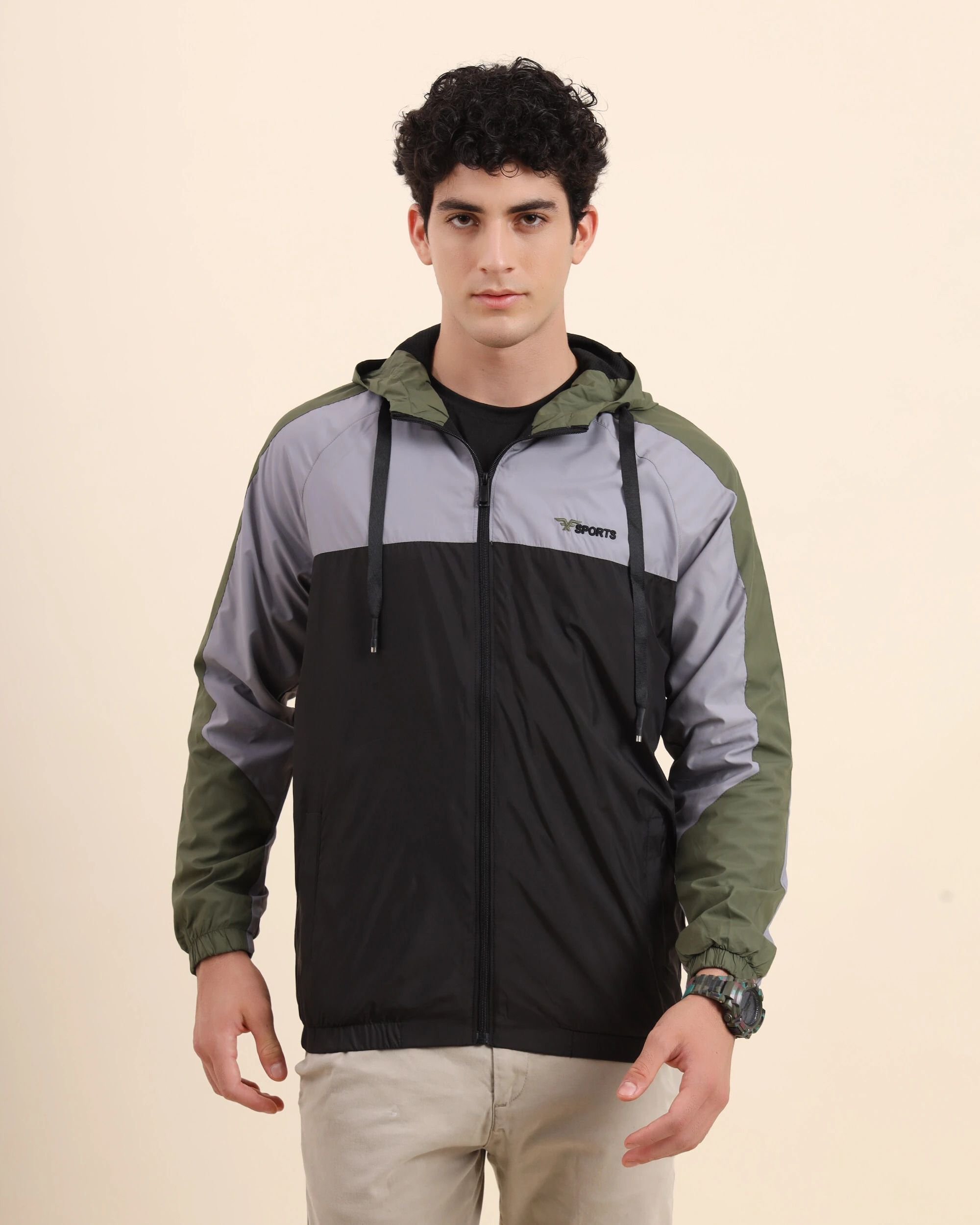 STYLOPLEX premium windcheater Self Design Men Wind Cheater-picture-25