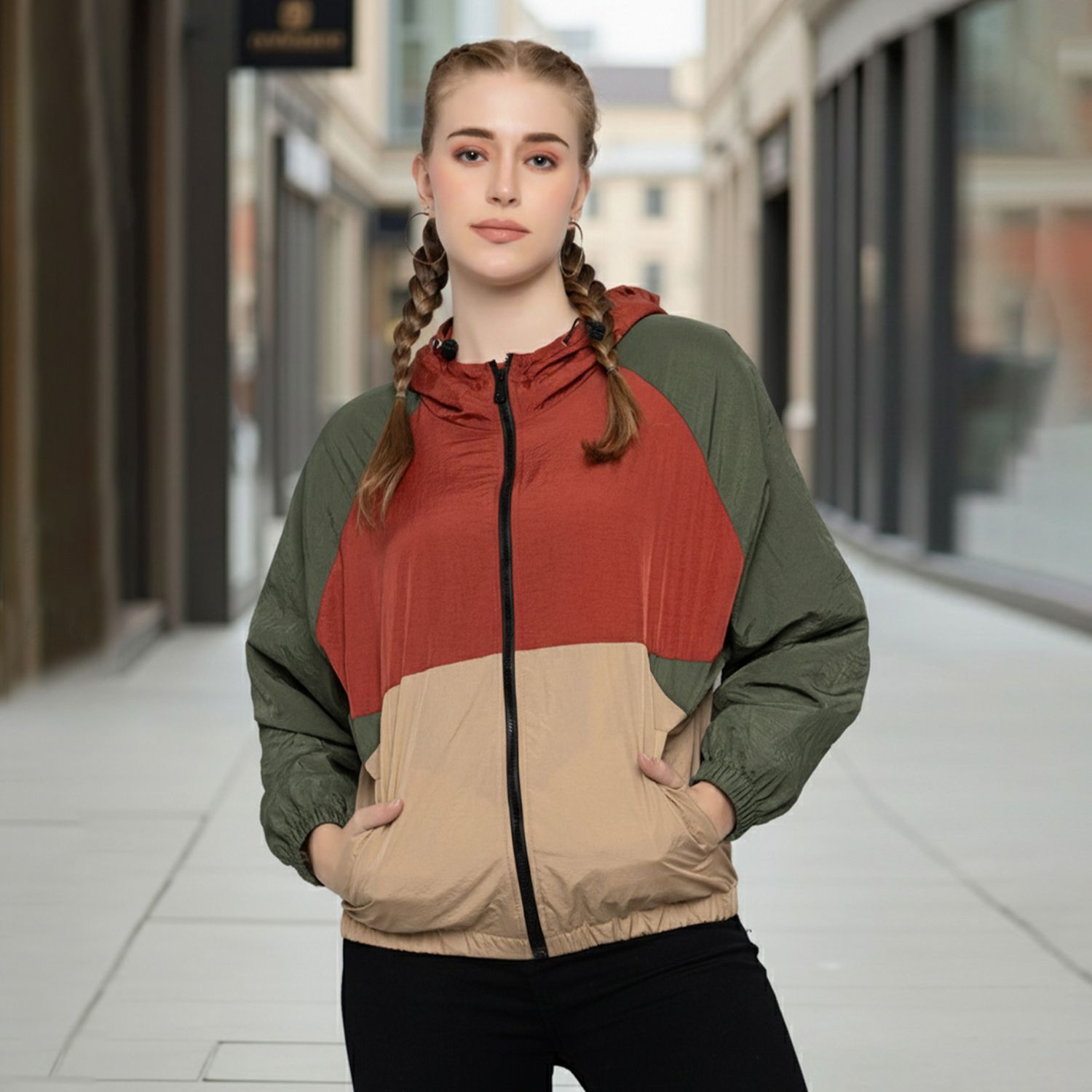 CHKOKKO Colorblock Women Wind Cheater-picture-22