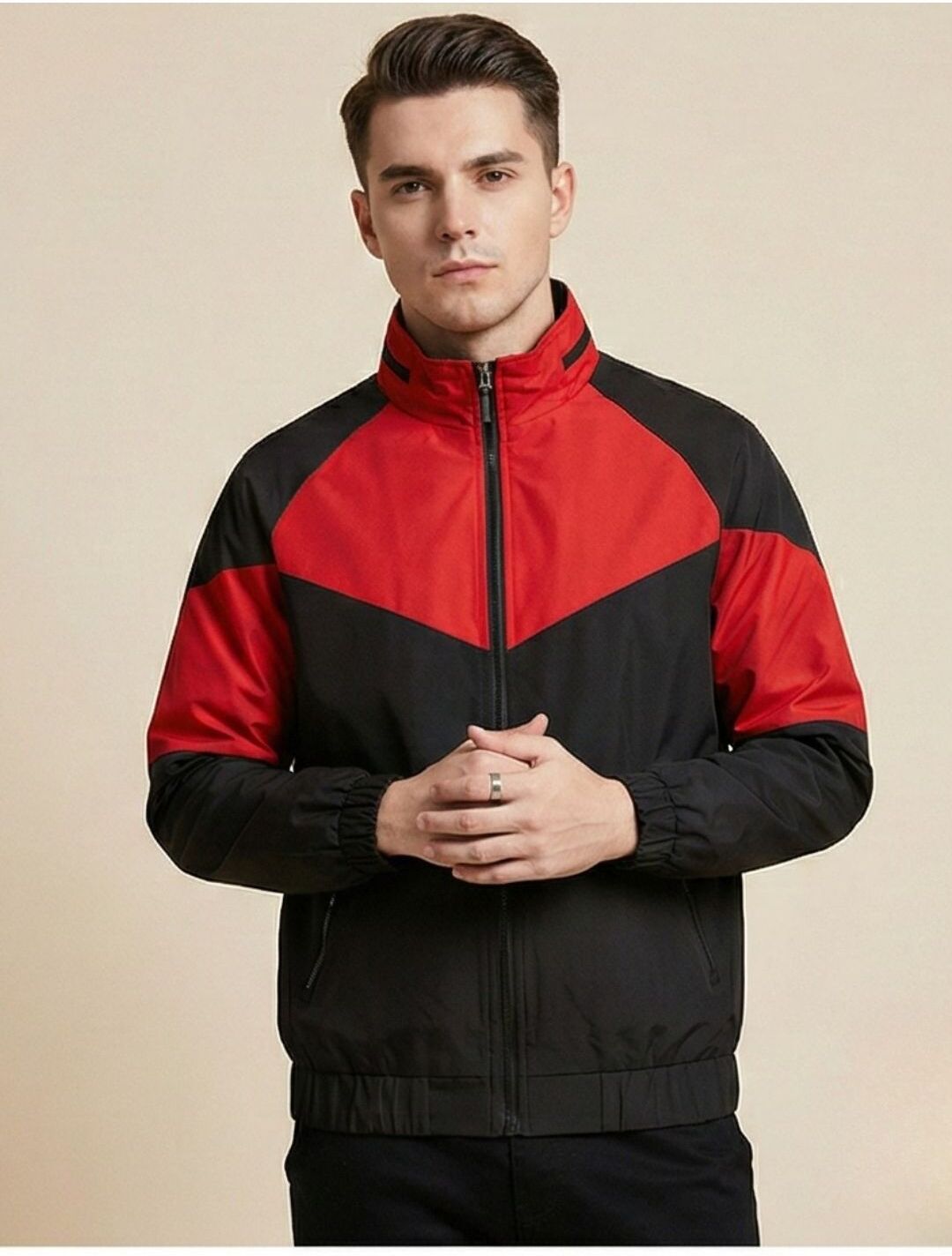 Mia Fashion Sun Protect Biker Jacket Colorblock Men Wind Cheater