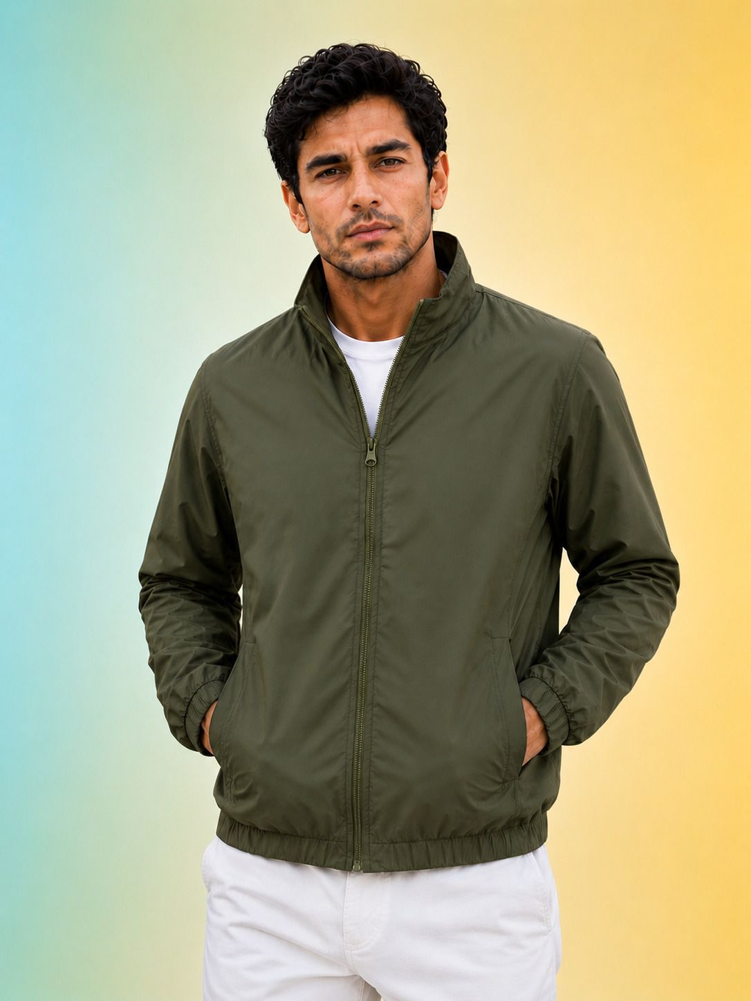 JKT Men Lightweight Training or Gym Bomber Jacket Solid Men Wind Cheater-picture-10