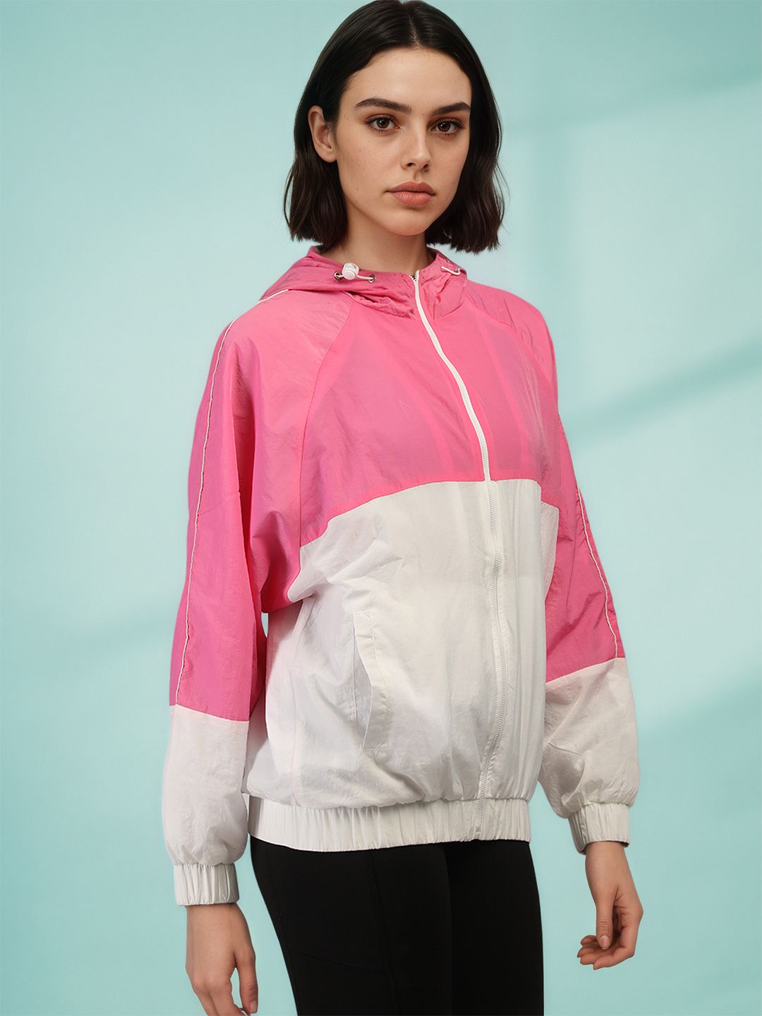 CHKOKKO Women Windcheater Colorblock Women Wind Cheater-image-14