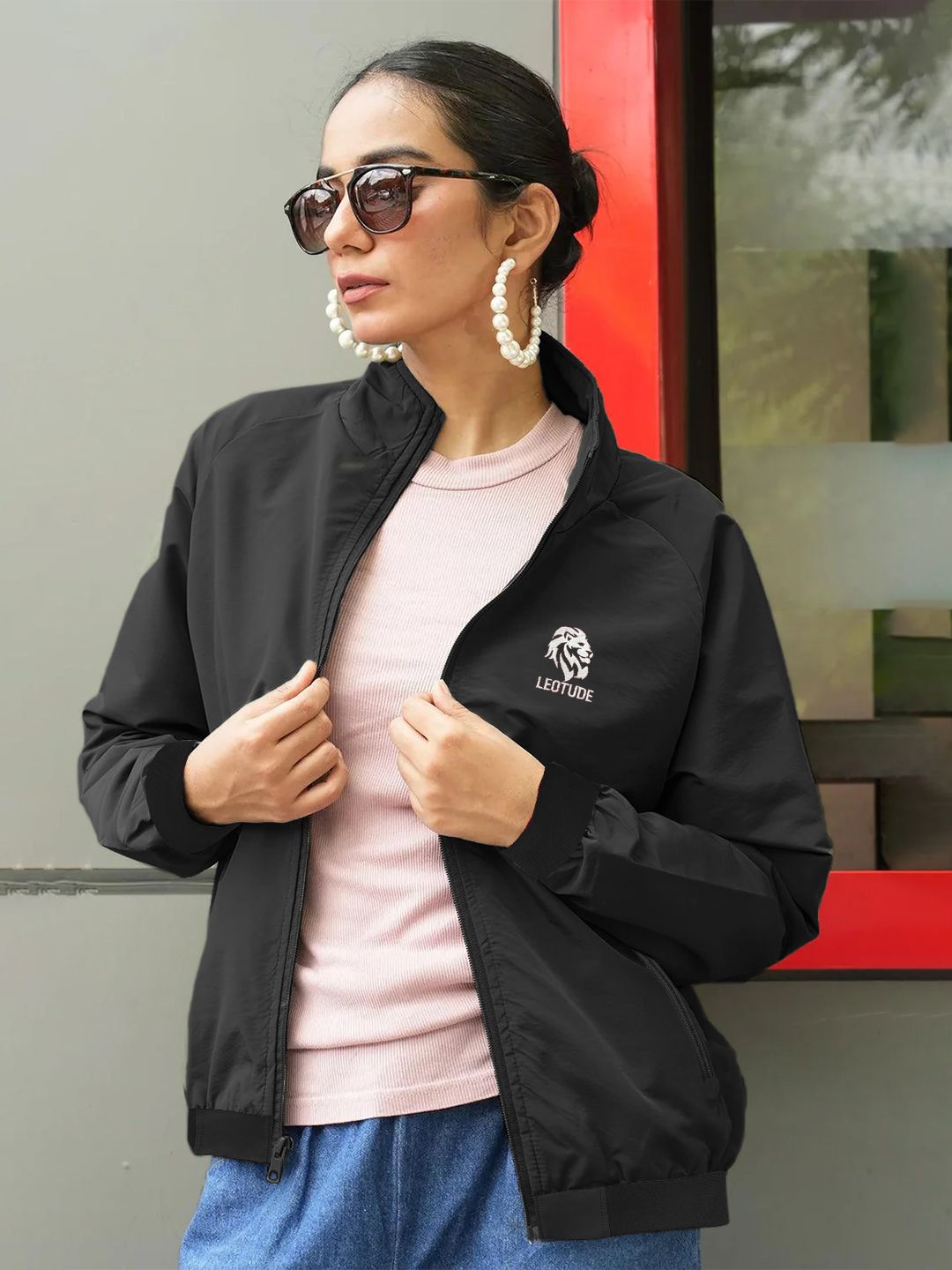 Leotude Solid Women Wind Cheater-picture-35