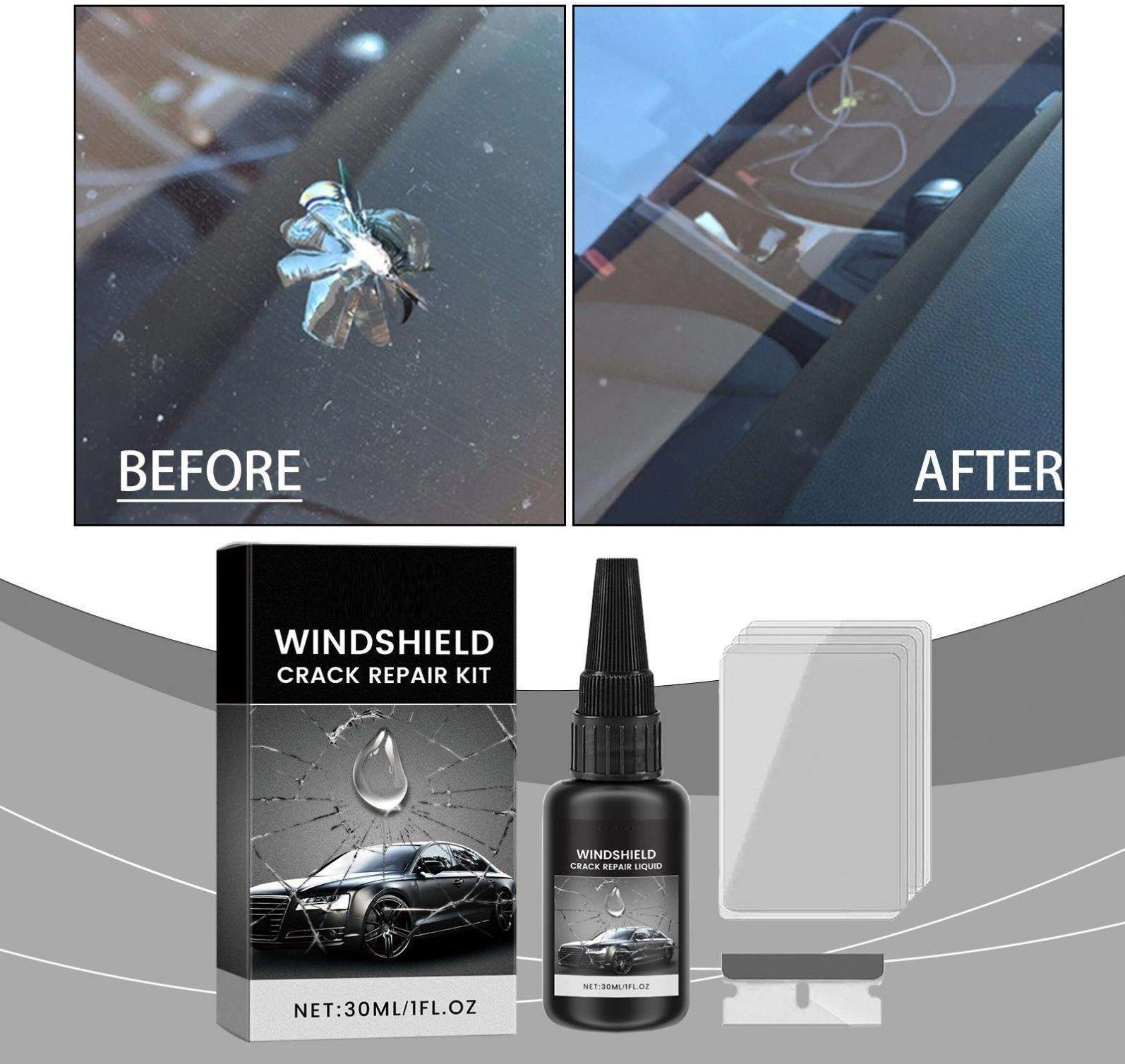 Professional Auto Glass Crack Repair Kit – Windshield Chip Fixer Tool Windshield Repair Kit