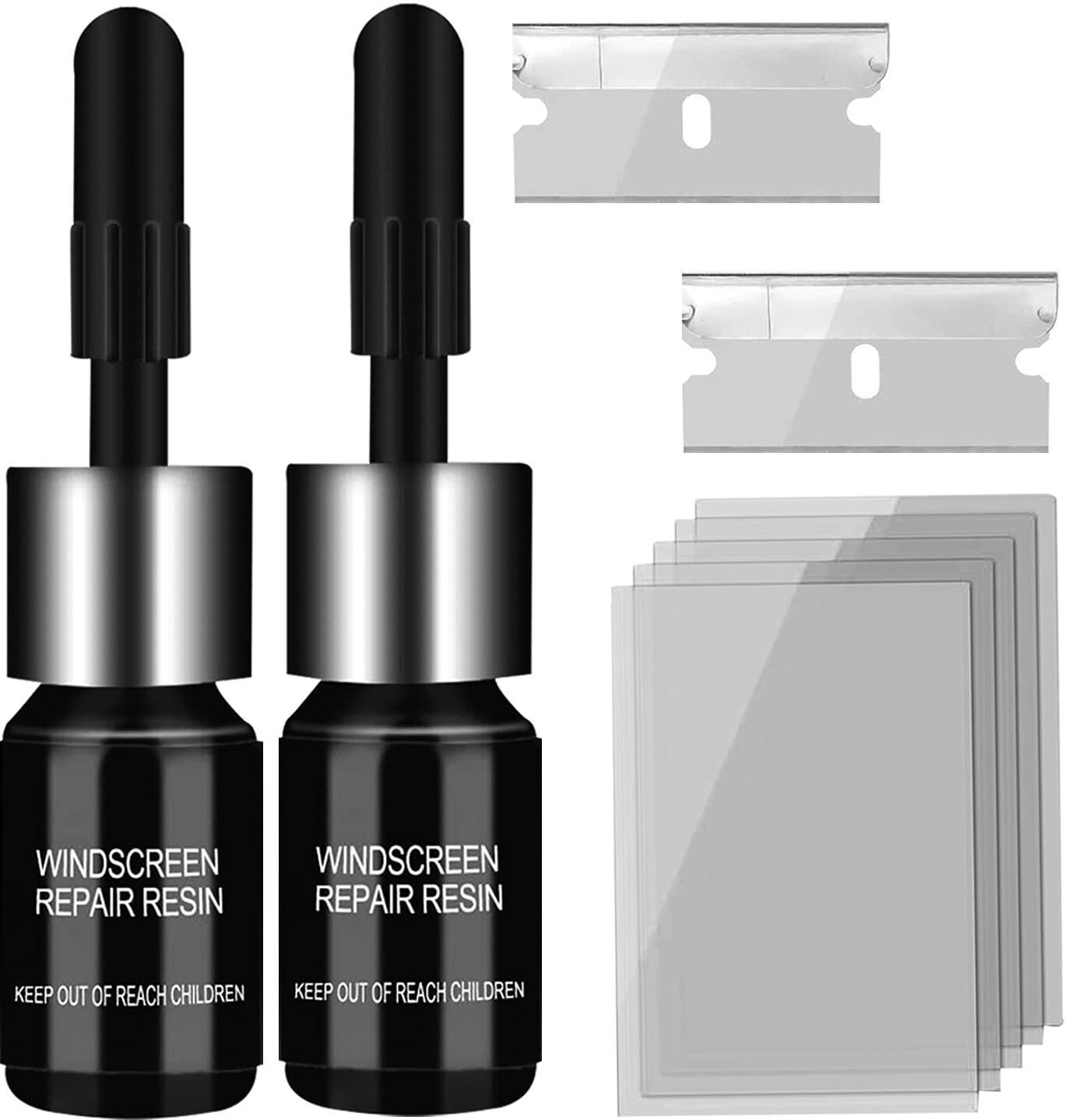 DIY Auto Glass Repair Kit For Windshield Crack & Chip Restorer (Pack 2) Windshield Repair Kit