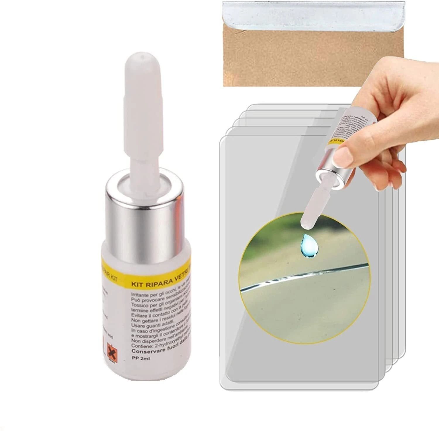 easy diy glass crack solution for cars windshield chip repair kit - pack1 windshield repair kit