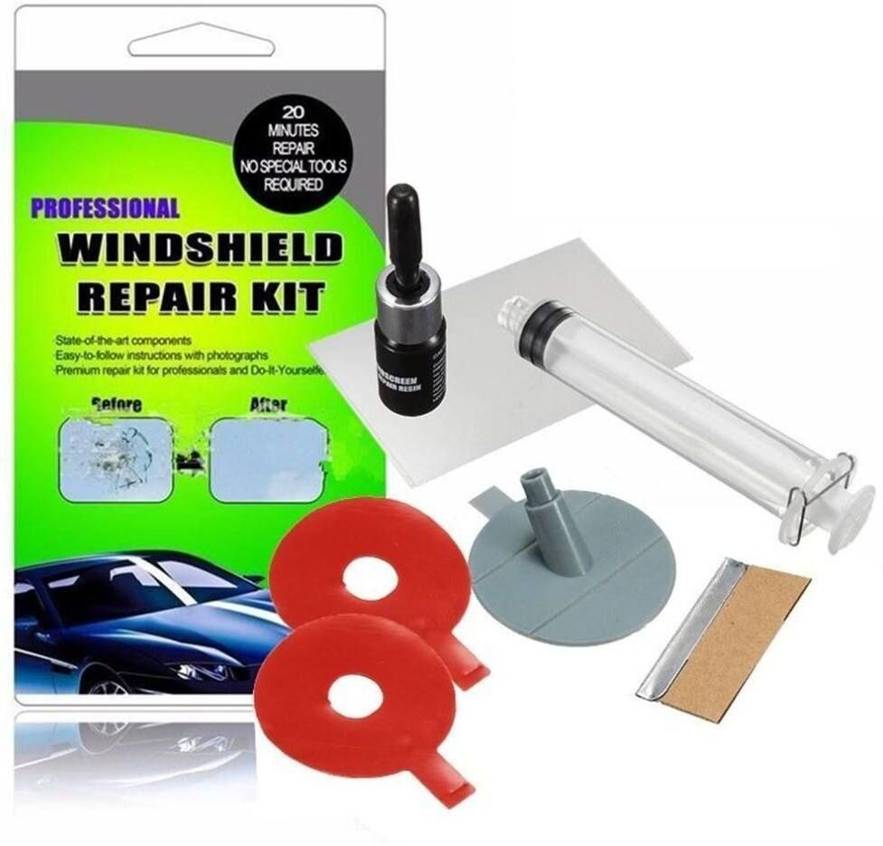 Car Glass Crack & Chip Filler DIY Auto Windshield Repair Kit -PACK 1 Windshield Repair Kit