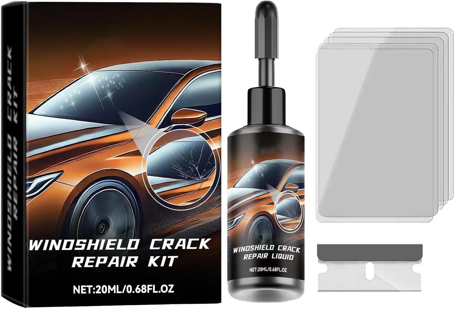 Car Glass Repair Kit – Windshield Crack Fix Liquid Resin, DIY Windshield Windshield Repair Kit-image-27