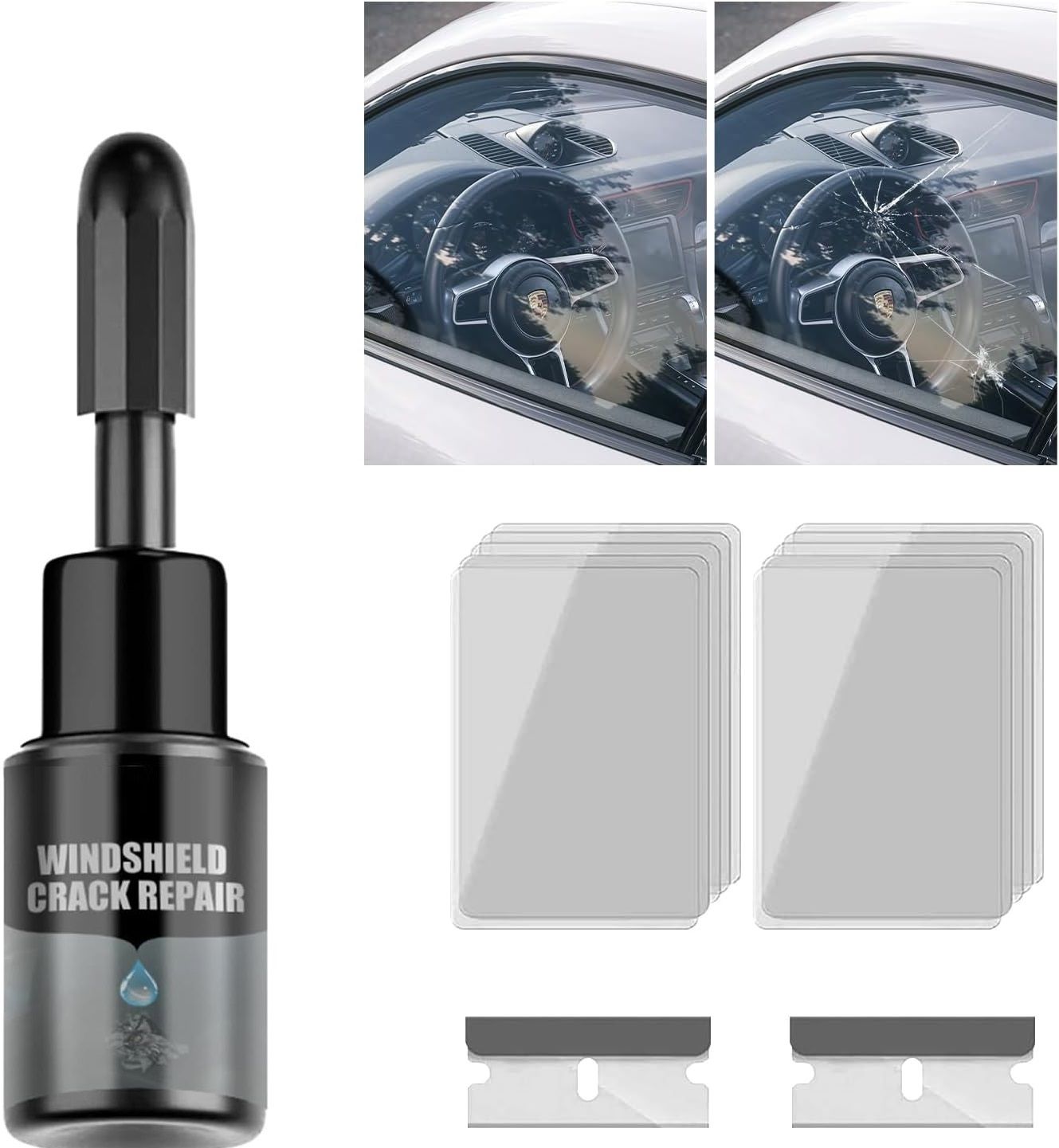 Auto Glass Repair Kit for Fix Chip Scratch Kit Windshield Repair Kit-image-26