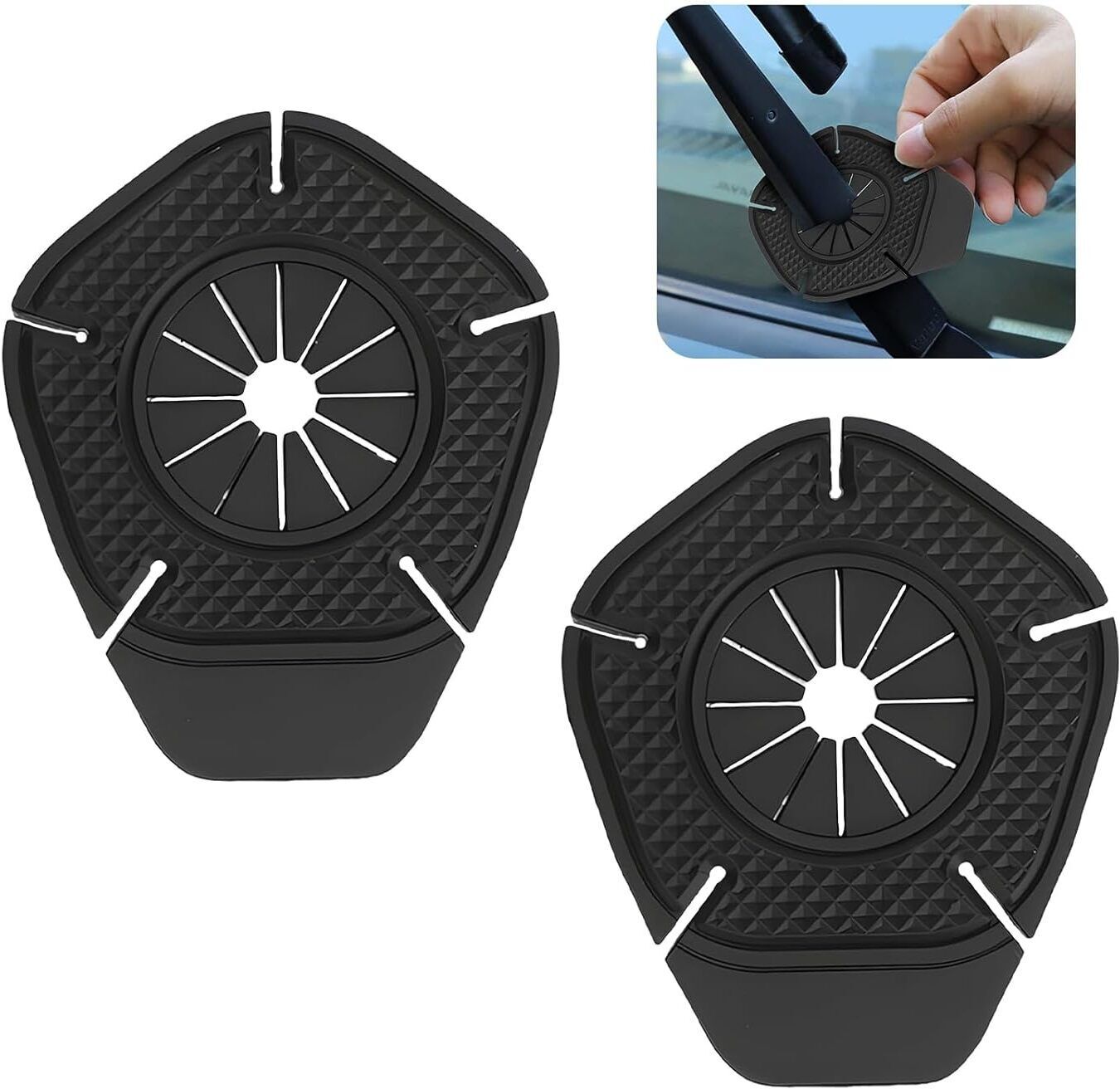 2Pcs Car Wiper Arm Hole Silicone Protector Pads, Anti-Dust Windshield Wiper Puller