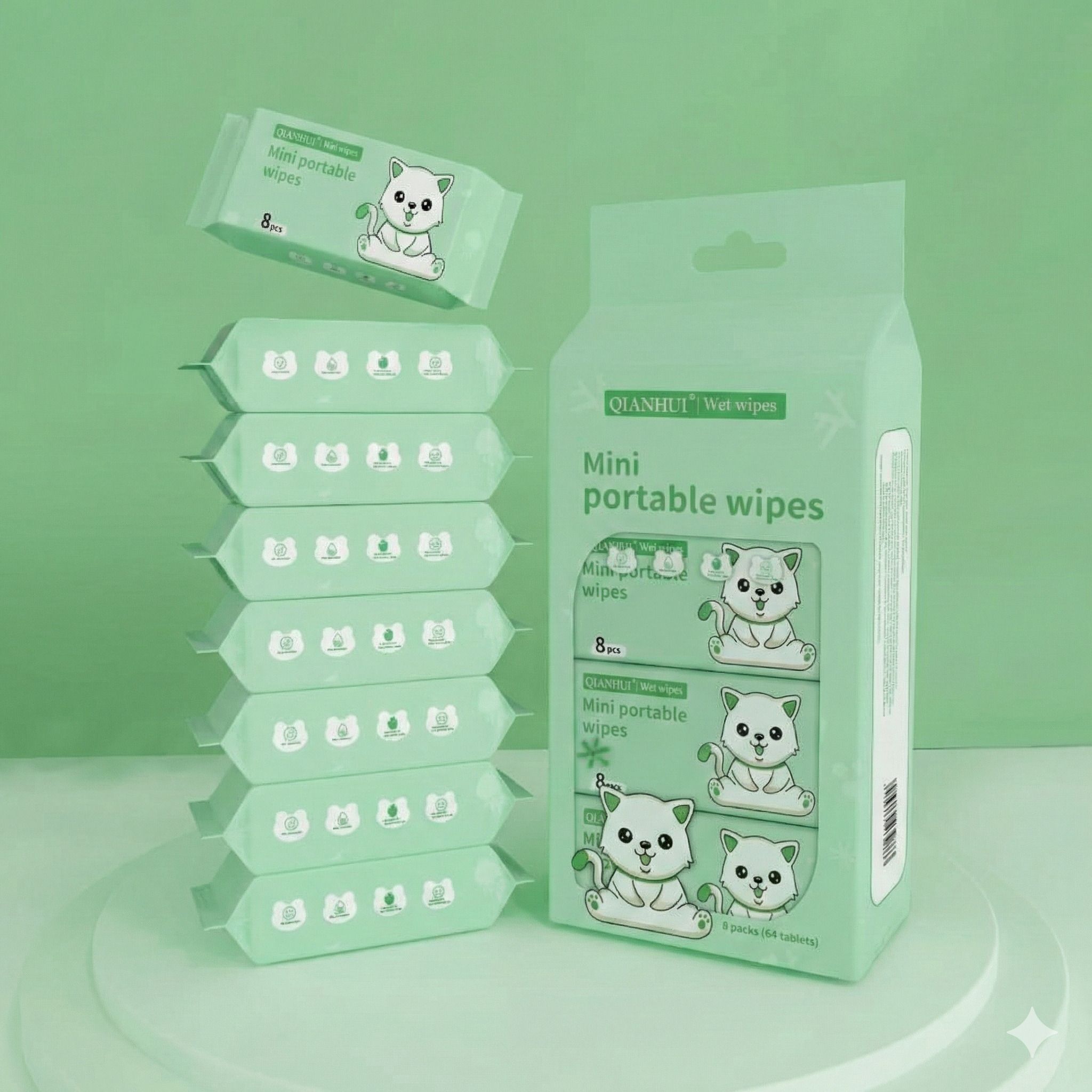 Pocket Size Wet Wipes for Kids & Adults-8 Pcs Pocket Pack Wipe Warmer