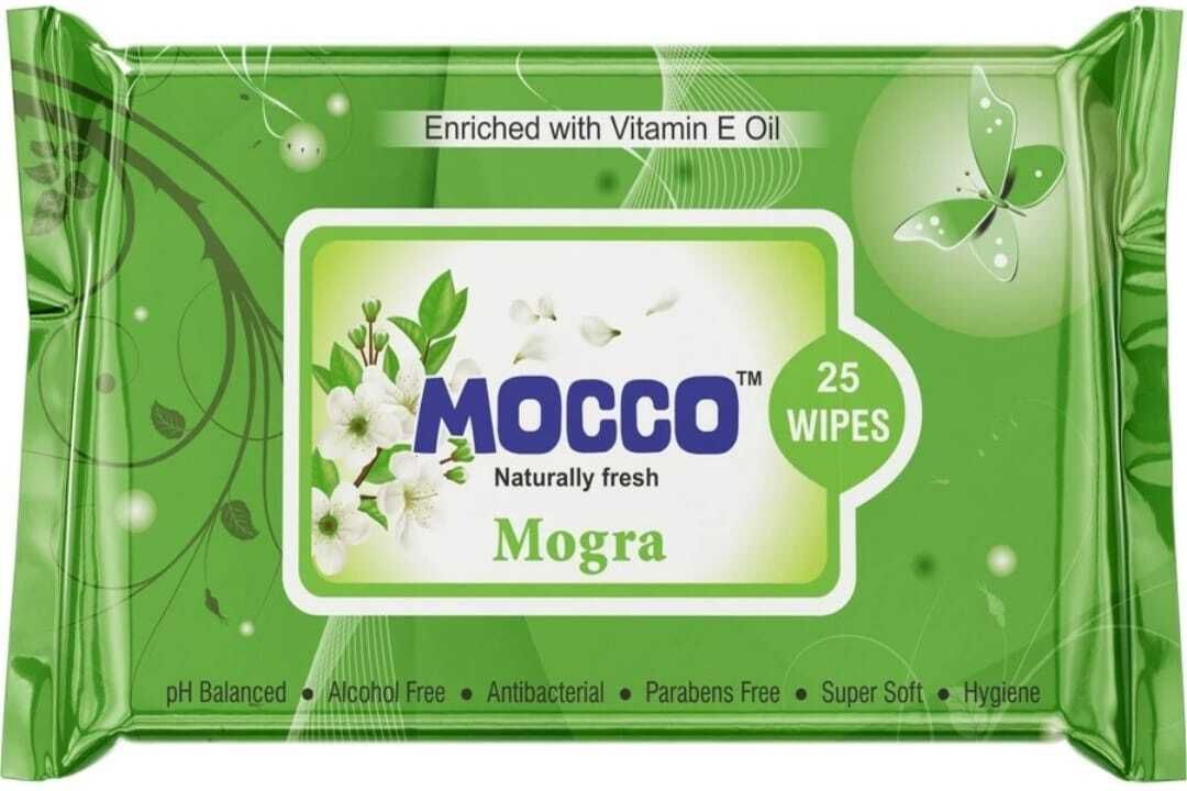 MOCCO Mogra Wet Wipes 25 Sheets – Alcohol Free, Vitamin E Wipes(3 pack) Wipe Warmer