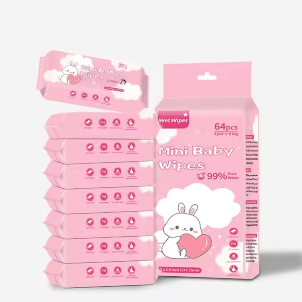 Mini Baby Wipes – Disposable Portable Pocket Water Wipes for Baby Care Wipe Warmer