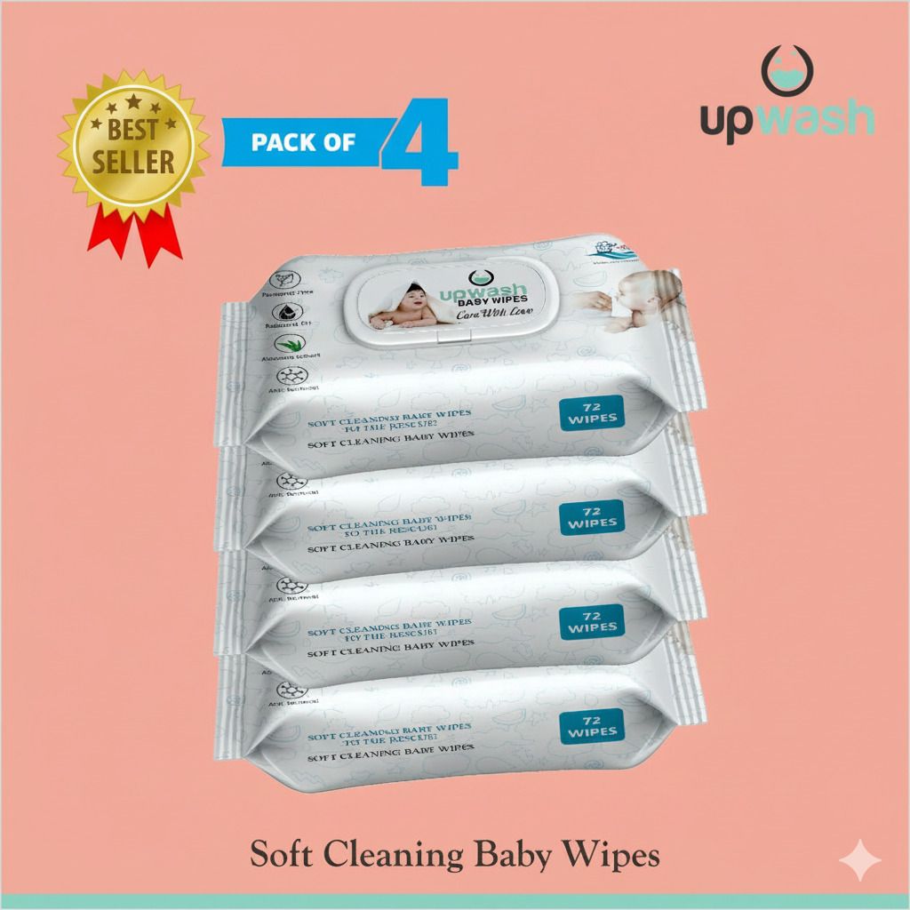 Baby Wipes with &AloeVera Pack Of 4 (72*4 Wipes) Wipe Warmer