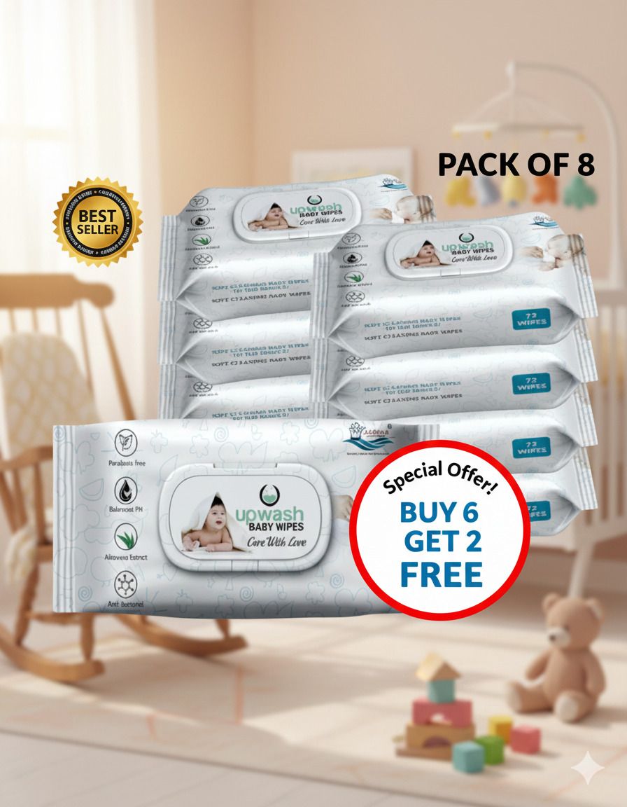 upwash BEST Baby Wipes with Aloe-Vera Pack Of 8 (72*8 Wipes) Wipe Warmer-picture-25