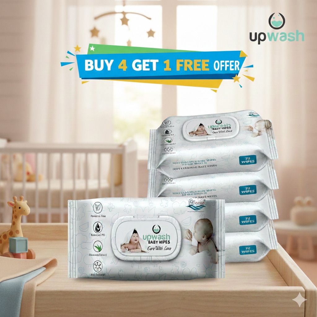 upwash 1BEST Baby Wipes with AloeVera Pack Of 5 (72*5 Wipes) Wipe Warmer-picture-20