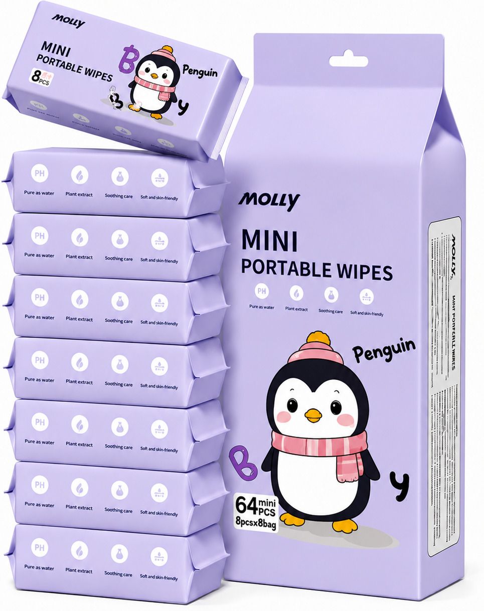 Mini Portable Wipes Skin Moisturizer 8 Pack (64 Pic) Cool Wipe Warmer-image-16
