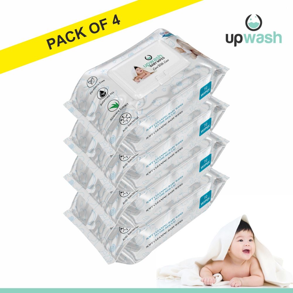 upwash Baby Wipes with $AloeVera Pack Of 4 (72*4 Wipes) Wipe Warmer-picture-17
