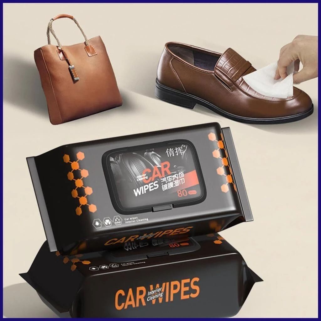 Car Cleaning Wipes 80 Pcs | Wet Tissue Paper for Car Washing Wipe Warmer