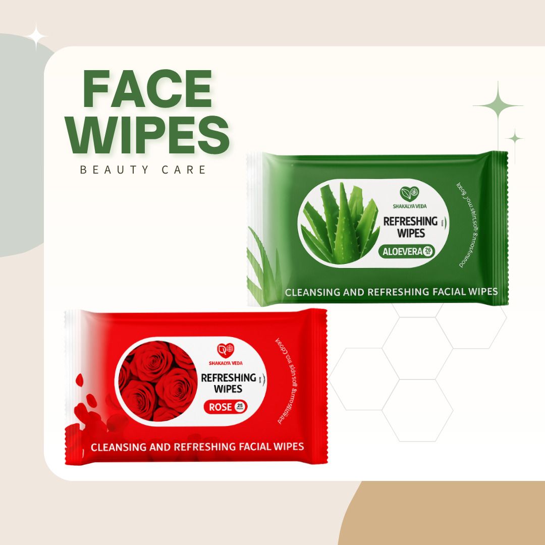 shakalyaveda Facial Wet Wipes Combo Pack | Rose and Aloe Vera-picture-38