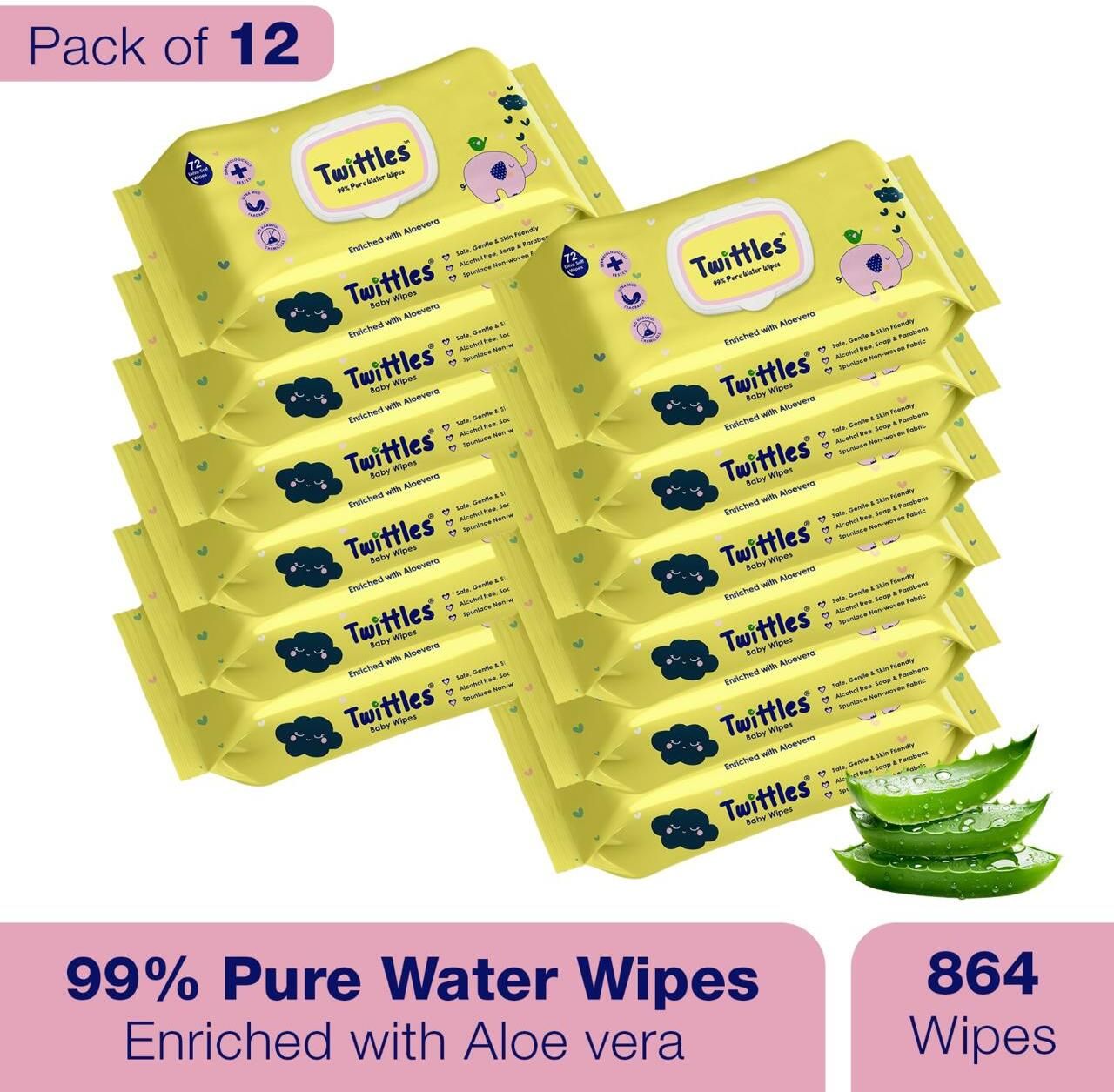 Soft Baby & Gentle Wet Wipes with Lid | Daily Hygiene & Cleansing l Pack of 12-image-35