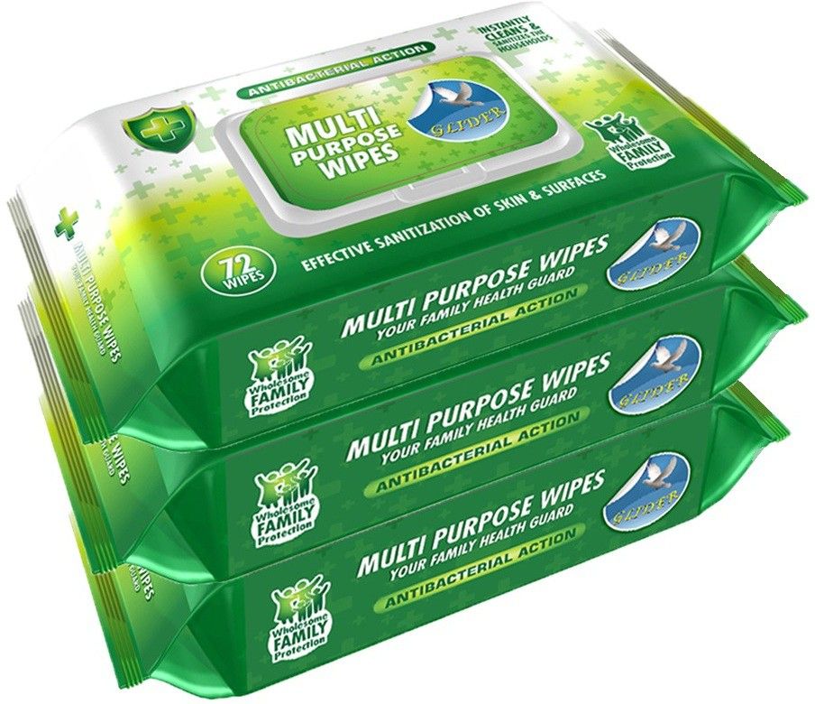 Multipurpose Skin and Surface Wipes with Flip-top (Pack of 3) 216 Wipes