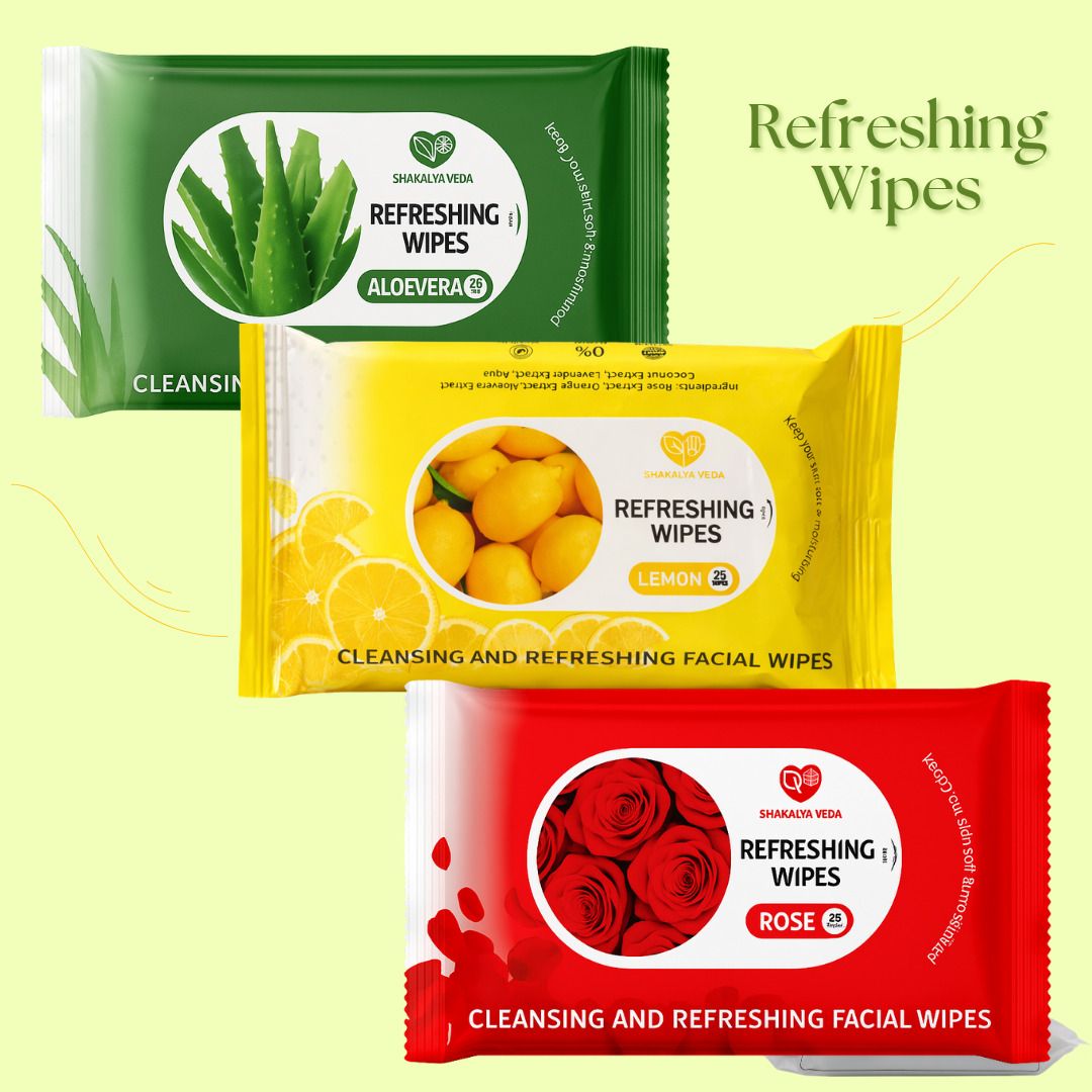shakalyaveda Wet Face Wipes | Rose Aloe Vera Lemon | Face Care Combo Pack-picture-21