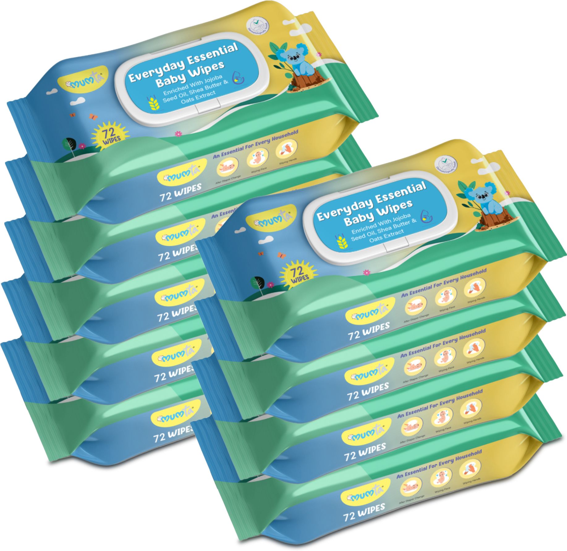 Soft Cleansing Baby Wipes with Aloe Vera & Vitamin E -72x9 Counts-image-31