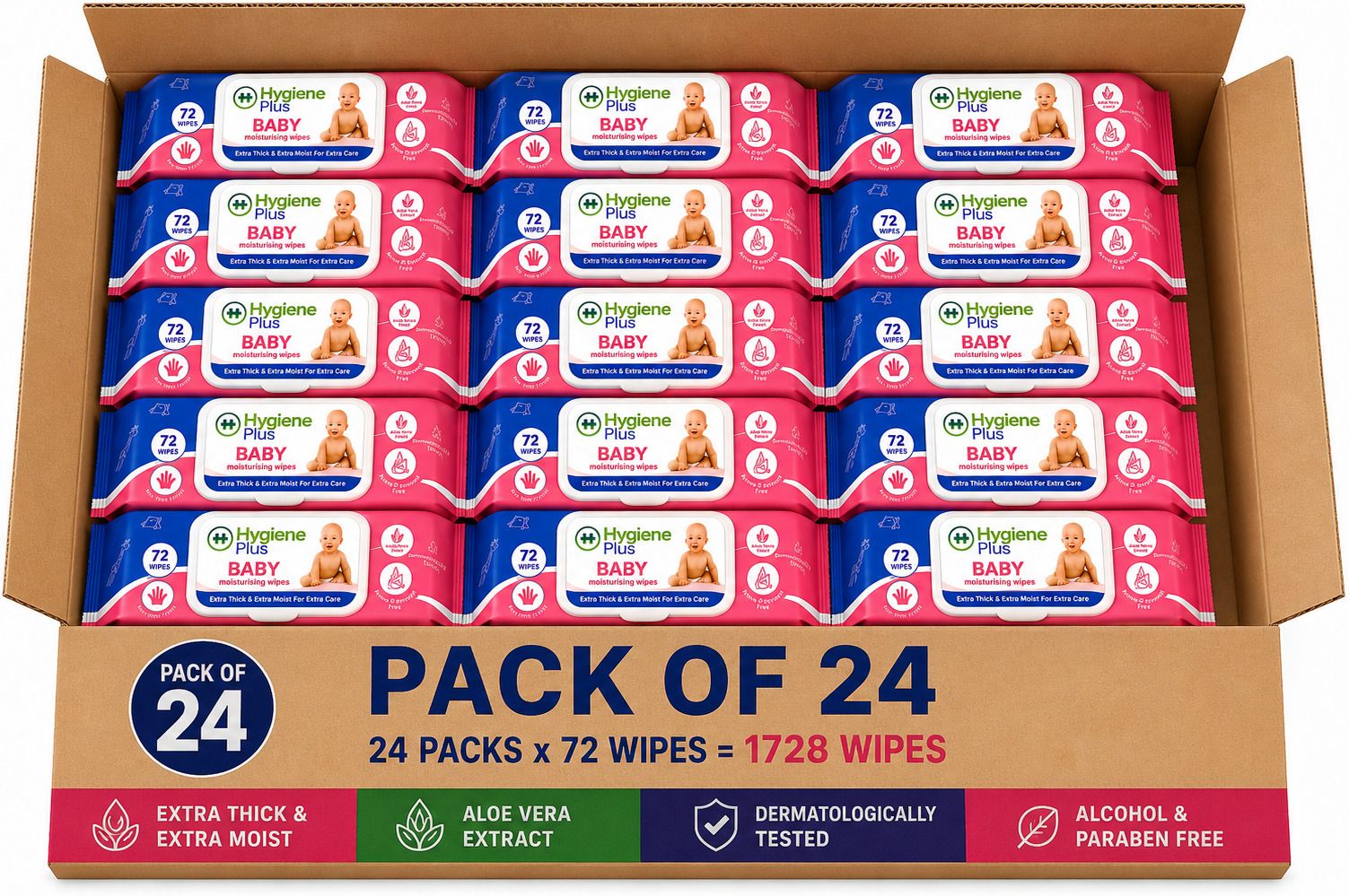 Baby Wipes Combo Pack with lid 72wipes x24 packets-image-40