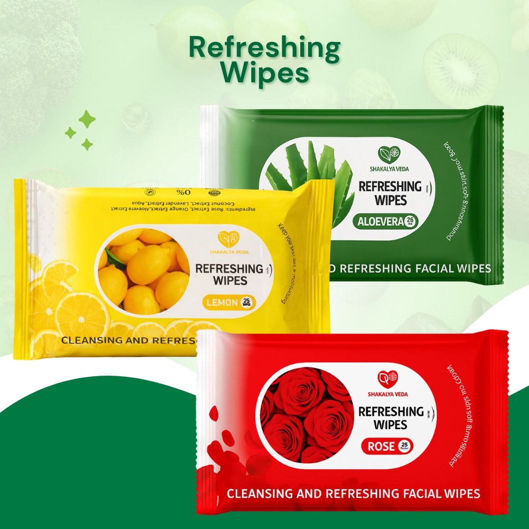 shakalyaveda Rose Aloe Vera Lemon Face Wipes | Refreshing Facial Wipes Pack of 3-picture-44