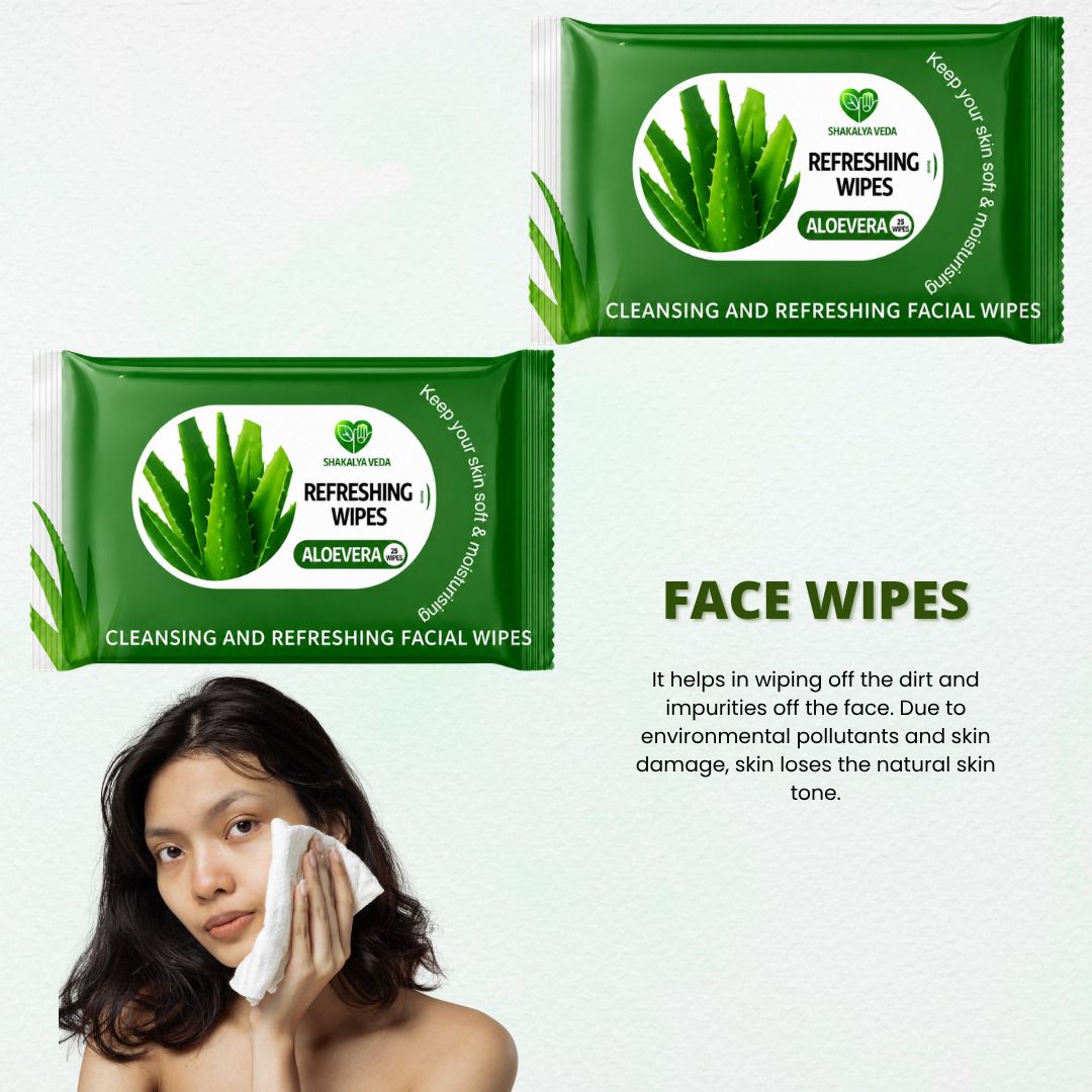 shakalyaveda Refreshing Aloe Vera Facial Wipes | Moisturizing Face Wet Wipes | Pack of 2-picture-36
