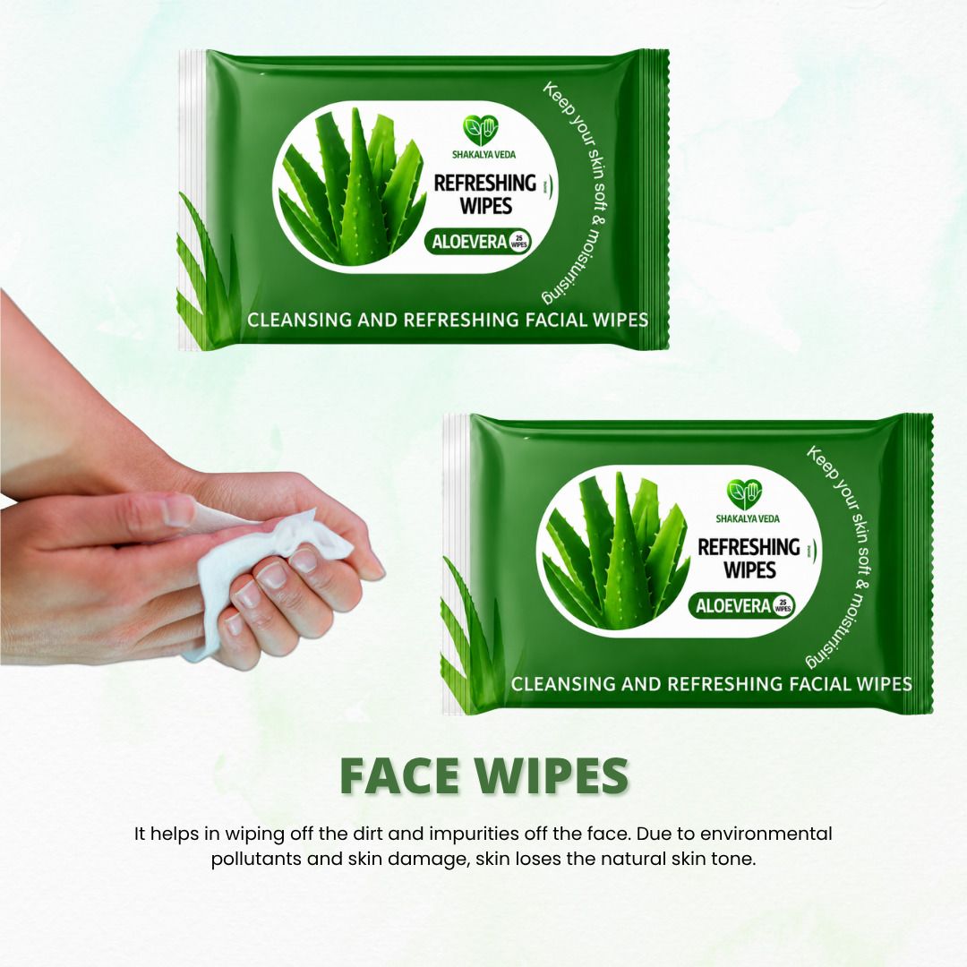 shakalyaveda Moisturizing Aloe Vera Face Wipes | Facial Cleansing Wet Tissues | Pack of 2-picture-6