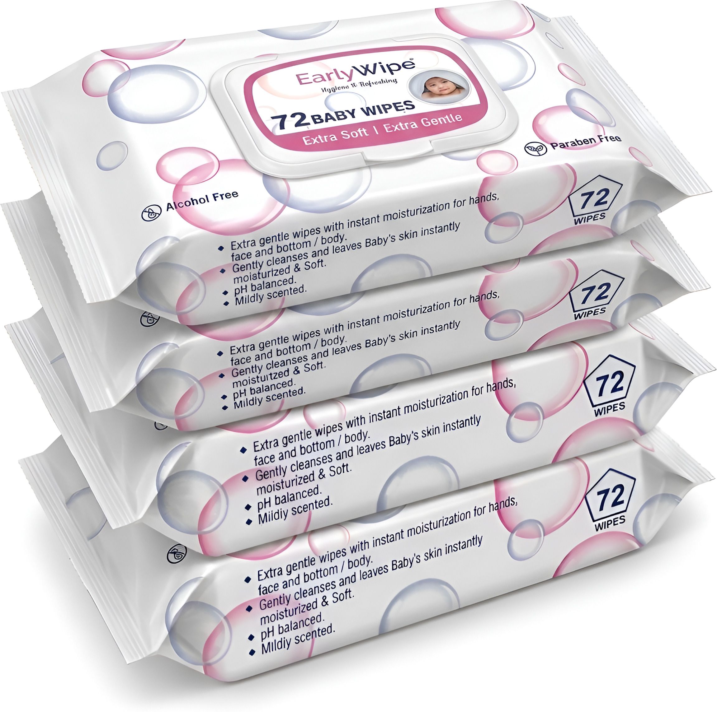 AquaFresh Comfort Baby Wipes Family Pack - 72 Wipes Each-image-23