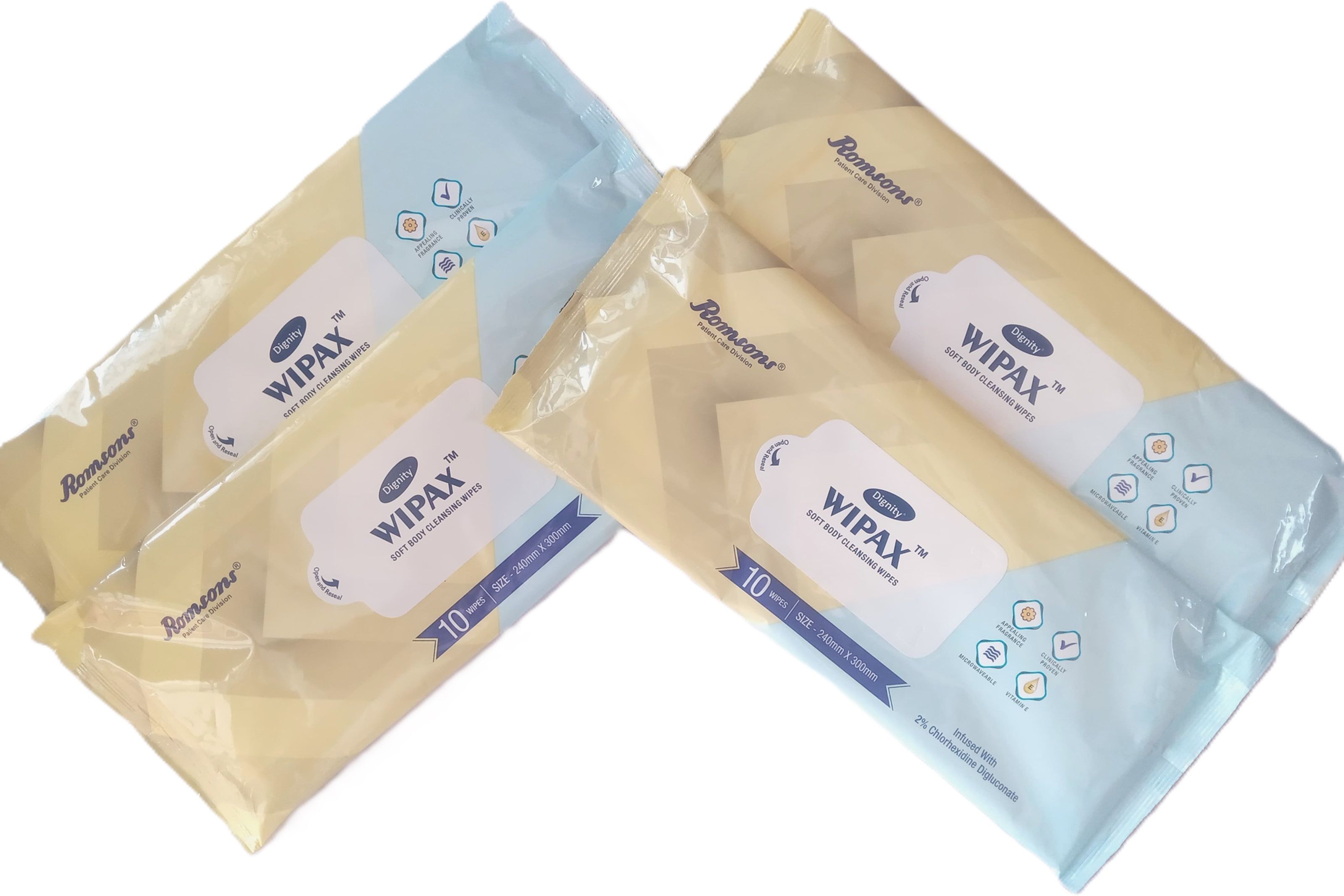 Wipax Soft Body Cleansing Wipes for Adults Pack of 4 (Combo Pack 40psc.)-image-31
