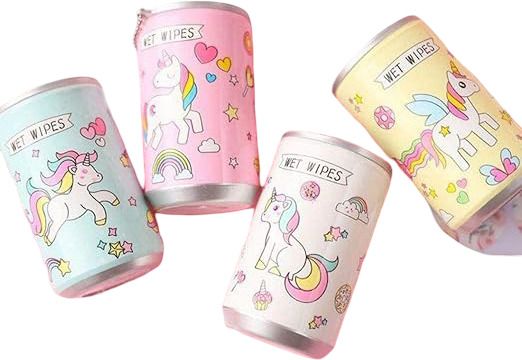 eclet Pack of 1 - Unicorn Tin Shape Mini Portable Wet Wipes Tissue-picture-22