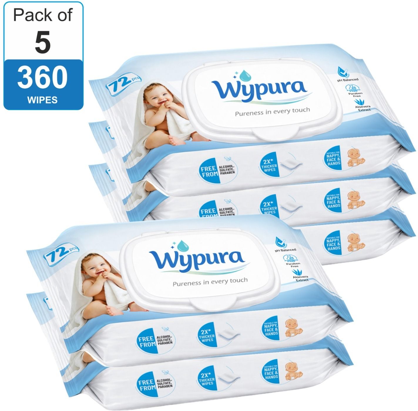 Paraben Free Baby Wet Wipes with Lid ,360 Wipes-image-44