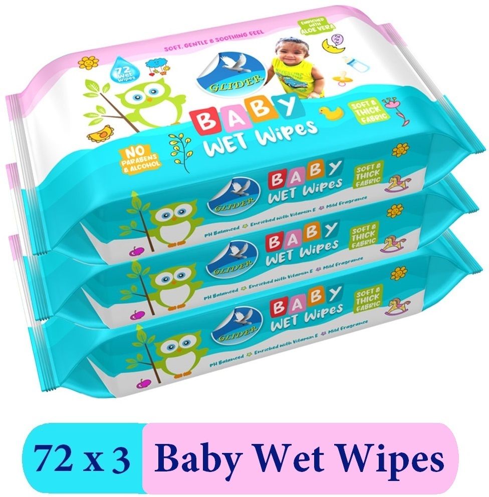 Baby Wipes | Soft & Gentle Cleansing Wipes | Aloe Vera & Vitamin E ( Pack of 3