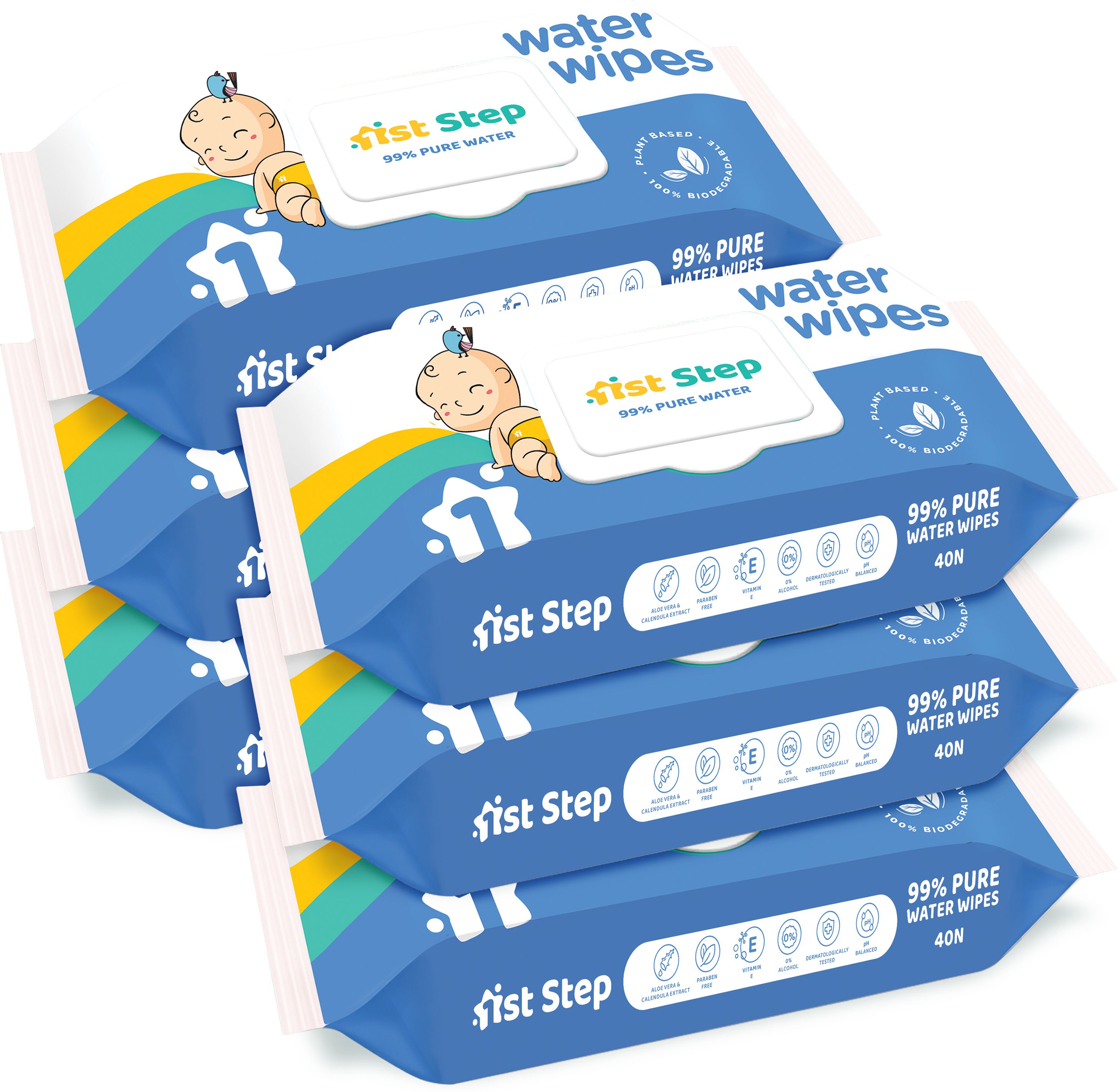 1st step 99% Pure Water Wipes With Lid, Made With Organic 100% Biodegradable Fabric-picture-27