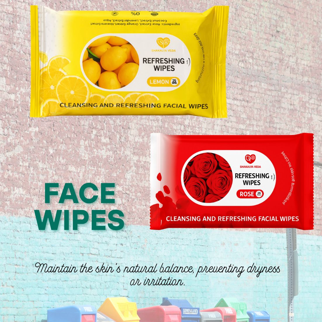 shakalyaveda Rose Lemon Facial Wet Wipes Pack of 2 | 50 Daily Cleansing & Freshness Wipes-picture-10