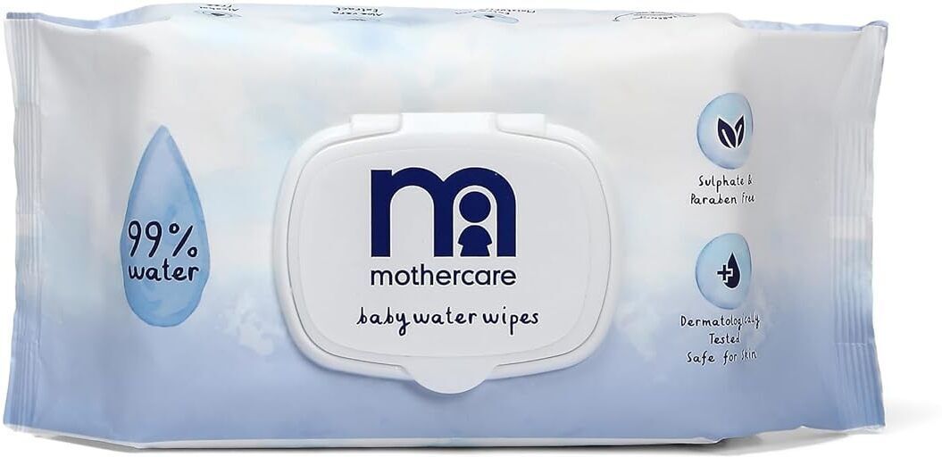 mothercare 99% Pure Baby Water Wipes with Lid|Gentle on Skin|Fragrance & Paraben Free 80pcs-picture-31
