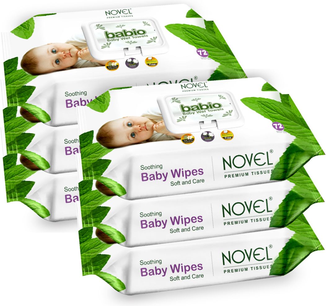 Baby Wipes 72 Sheets pack of 6/with Lid